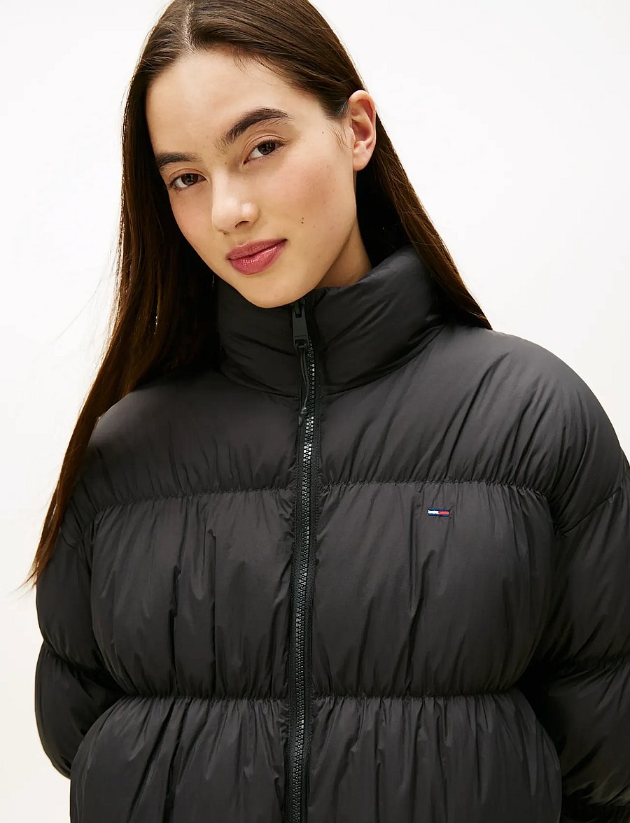 Tommy Jeans - TJW ROUCHED PFFR JCKT DWN EXT - talvejoped - black - 4