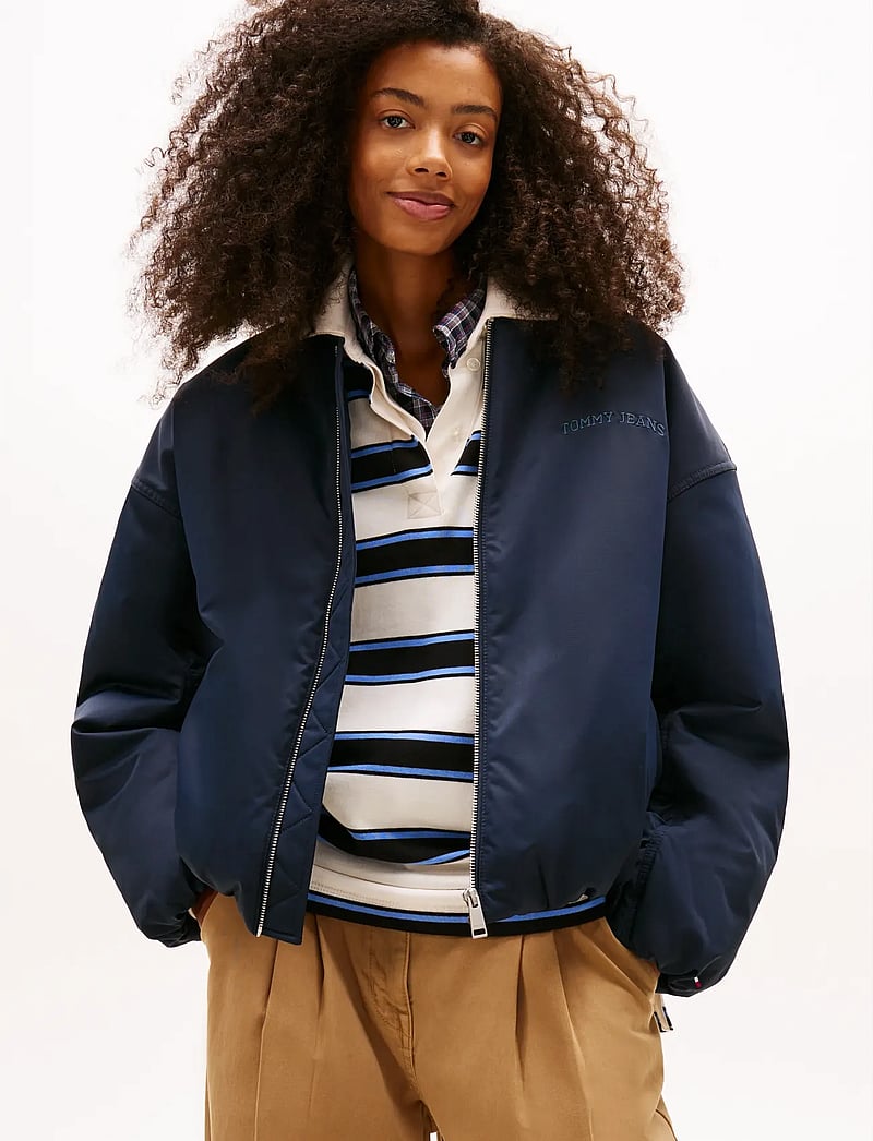 Tommy Jeans - TJW VARSITY GRAPHIC BOMBER - frühlingsjacken - dark night navy - 0
