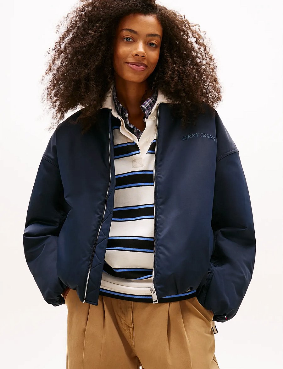 Tommy Jeans - TJW VARSITY GRAPHIC BOMBER - frühlingsjacken - dark night navy - 0
