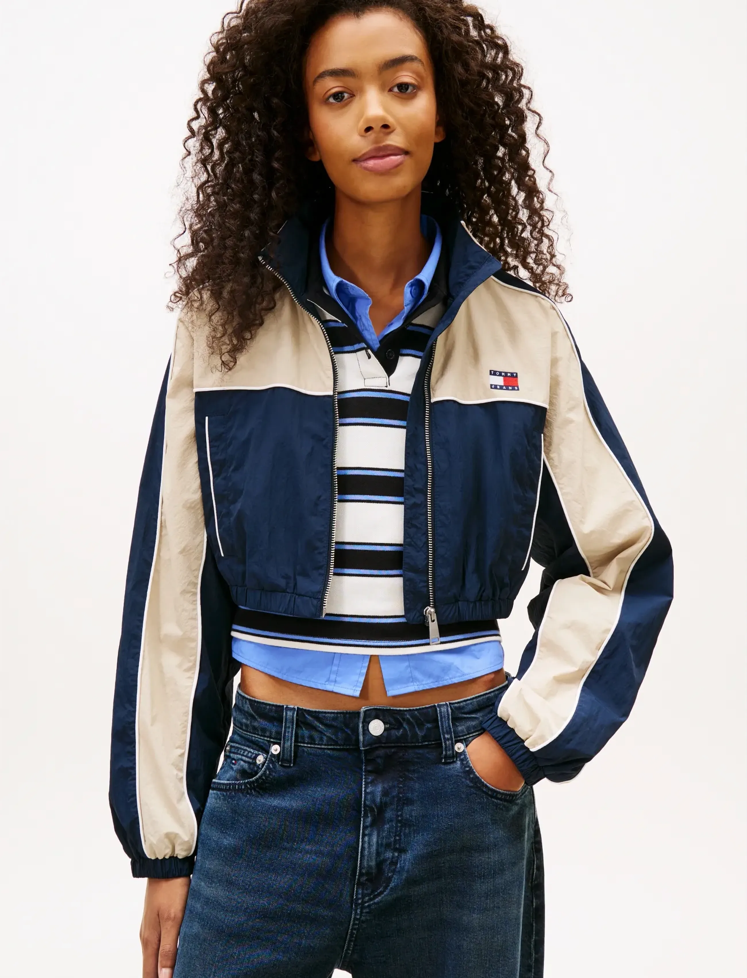 Tommy Jeans TJW NYLON PIPING JACKET - Tøj - DARK NIGHT NAVY / navy