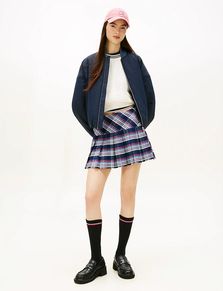 Tommy Jeans - TJW STRUCTURED PLEAT MINI SKIRT - miniseelikud - navy tartan - 2
