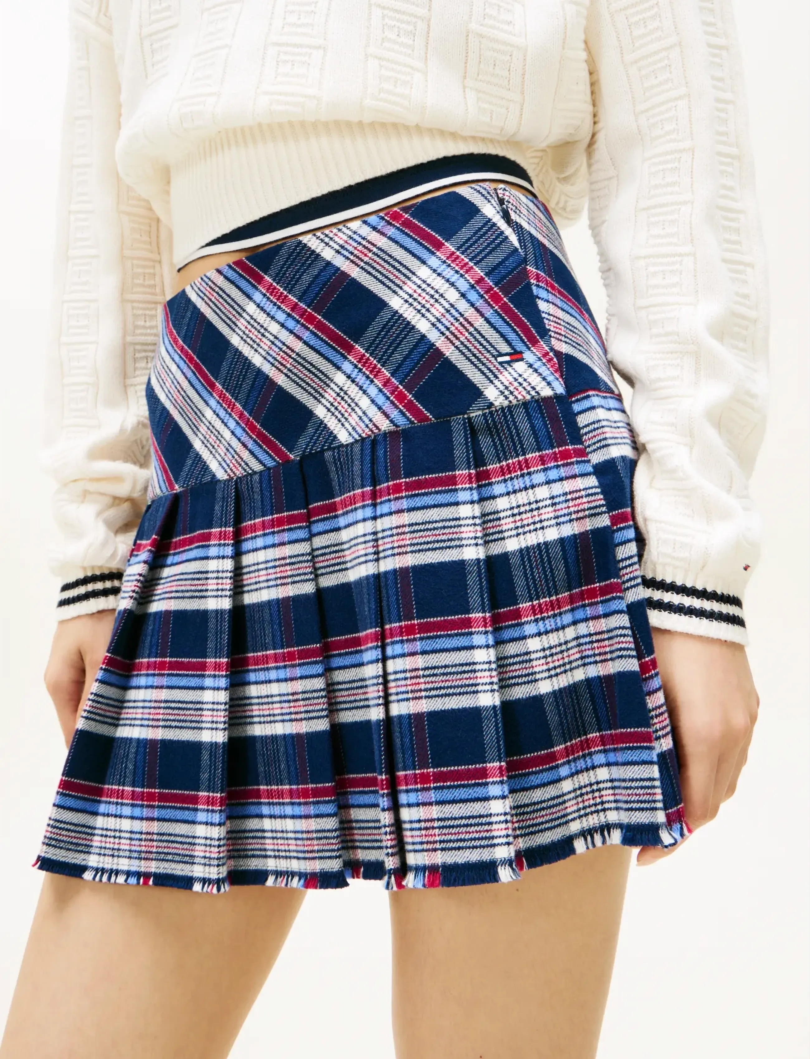 Tommy Jeans - TJW STRUCTURED PLEAT MINI SKIRT - korta kjolar - navy tartan - 3