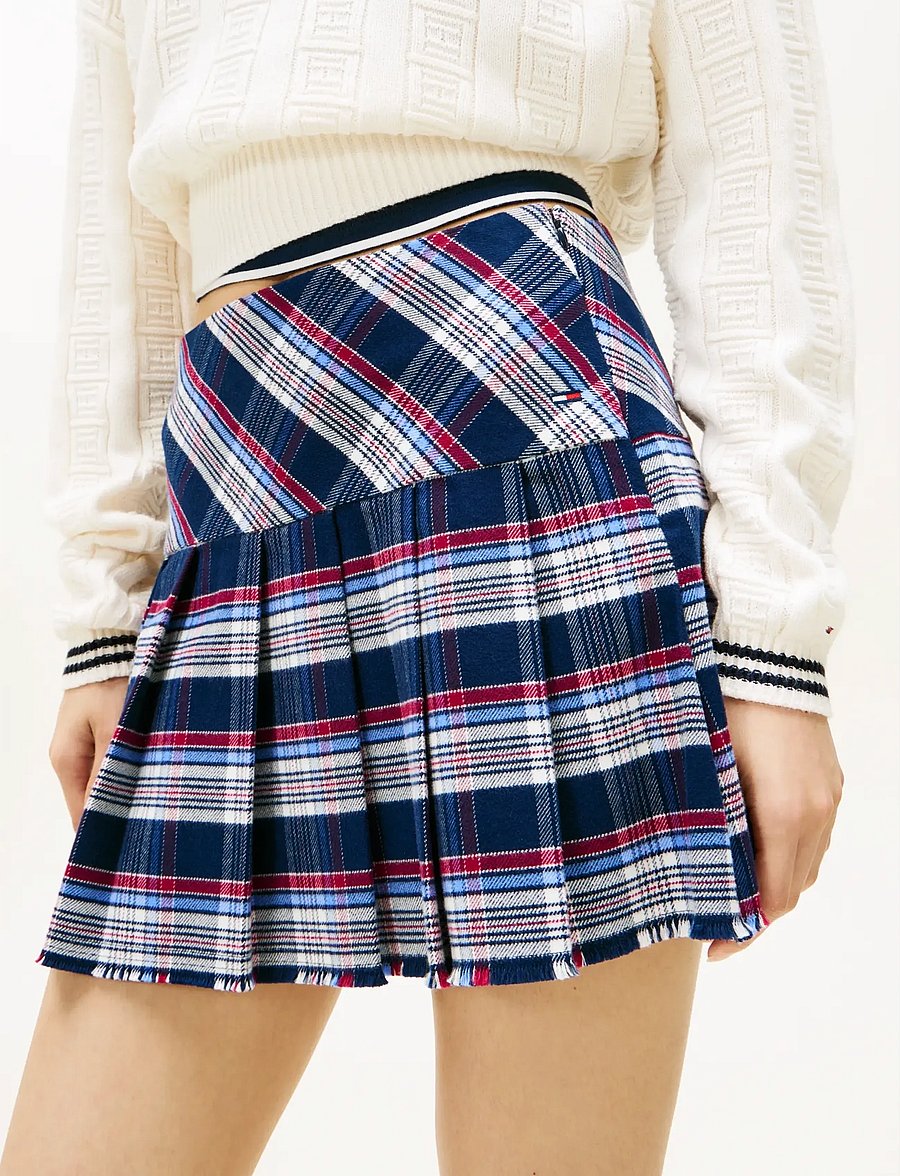 Tommy Jeans - TJW STRUCTURED PLEAT MINI SKIRT - miniseelikud - navy tartan - 3