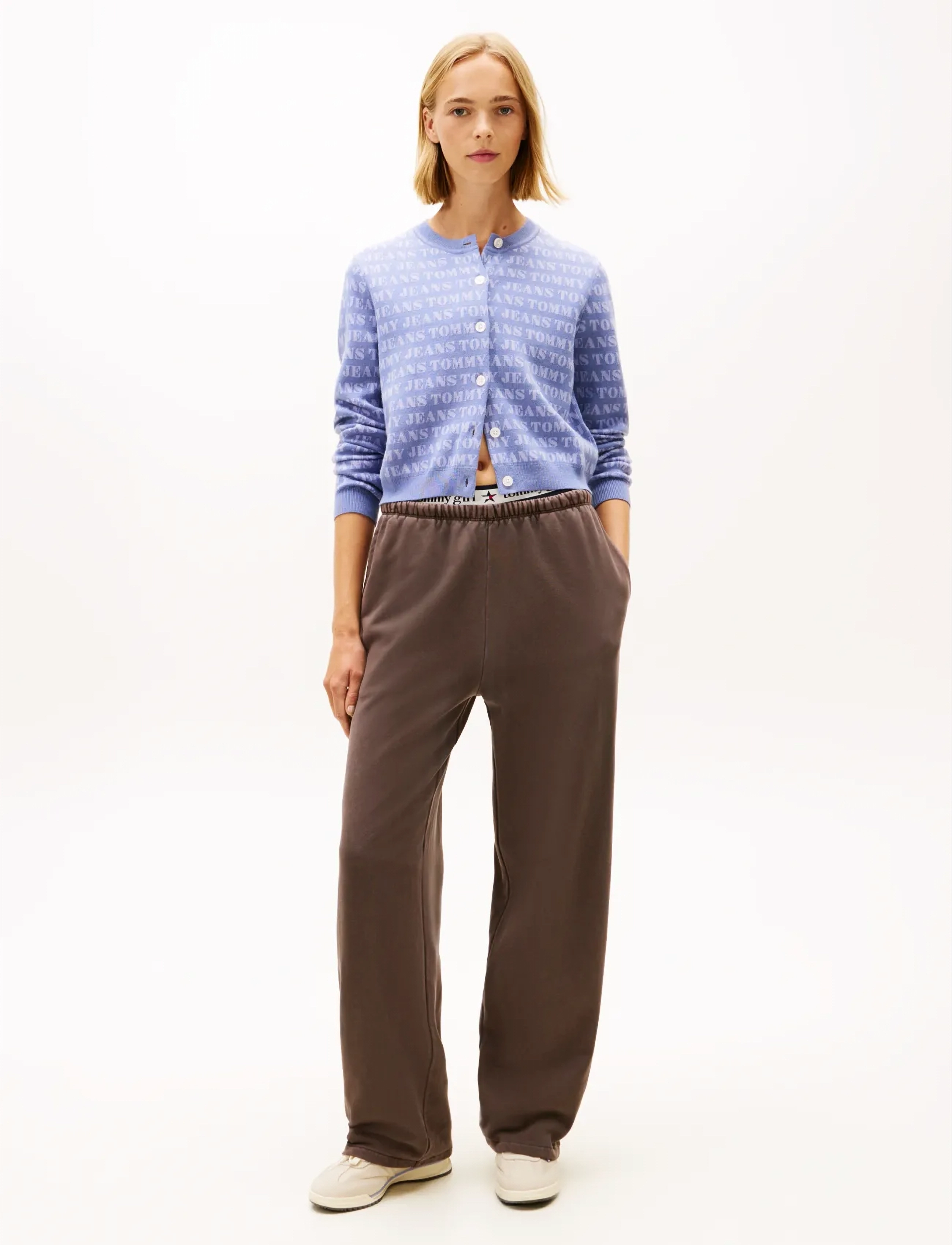 Tommy Jeans Tjw Wide Leg Sweatpant, Kvinder, Brede Ben Sweatpants, Brun, Str: L