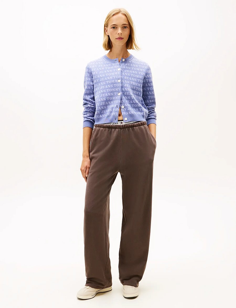 Tommy Jeans - TJW WIDE LEG SWEATPANT - treniņbikses - black walnut - 0