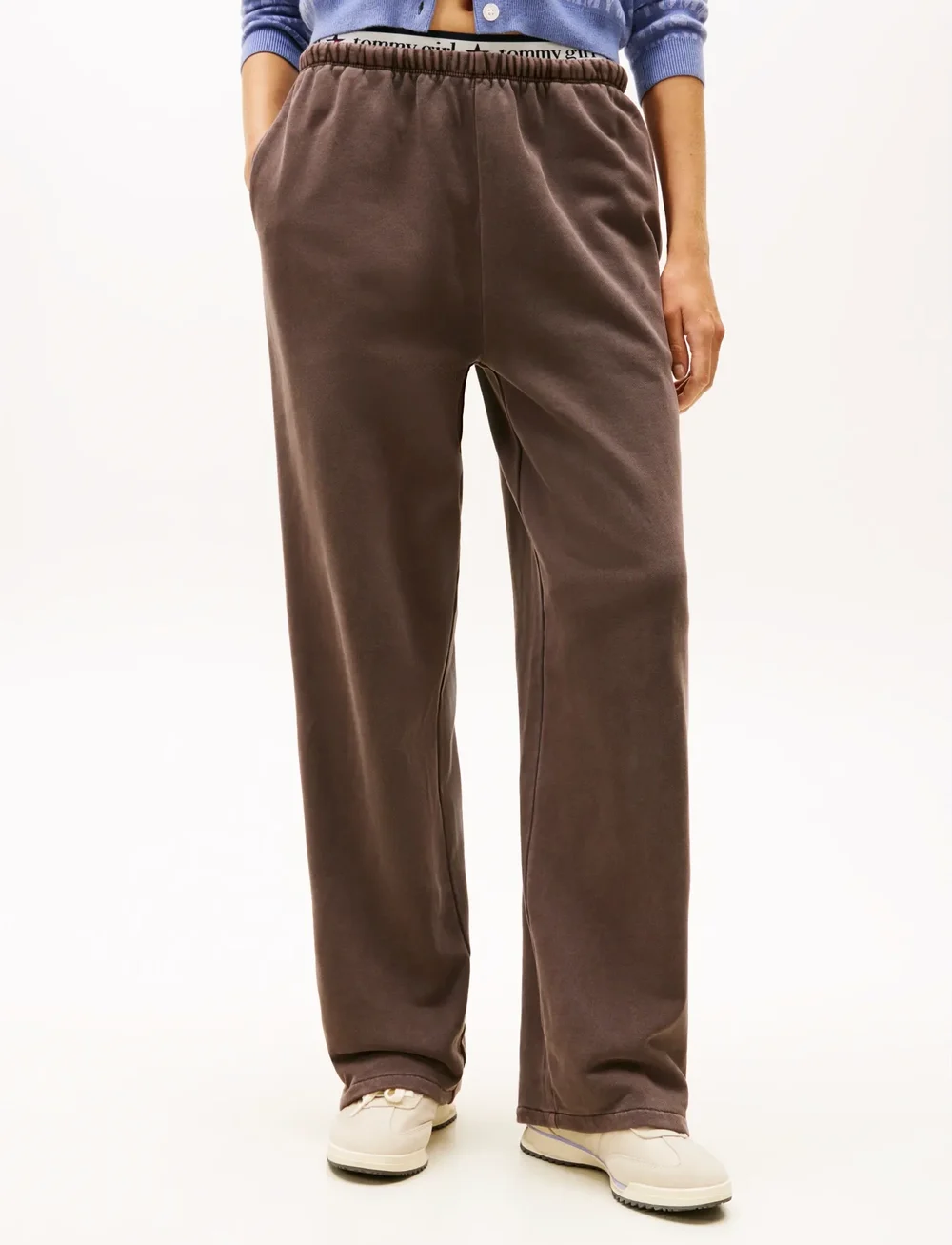 Tommy Jeans - TJW WIDE LEG SWEATPANT - träningsbyxor - black walnut - 3