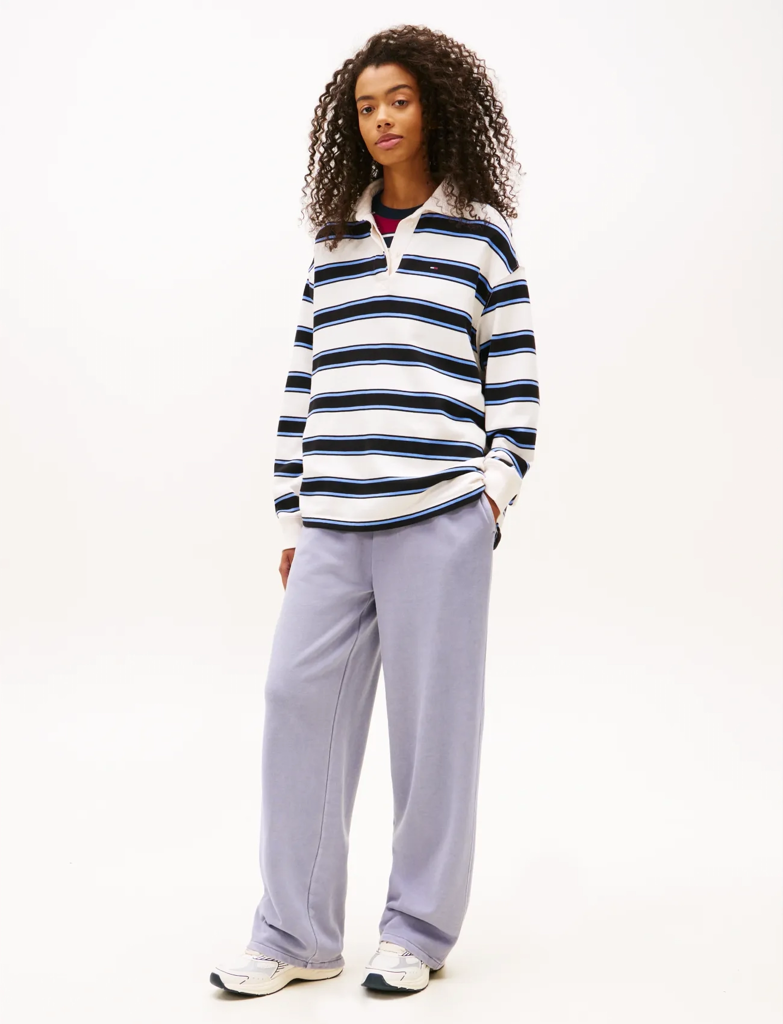Tommy Jeans TJW WIDE LEG SWEATPANT - Träningsbyxor - PERIWINKLE DUSK / purple