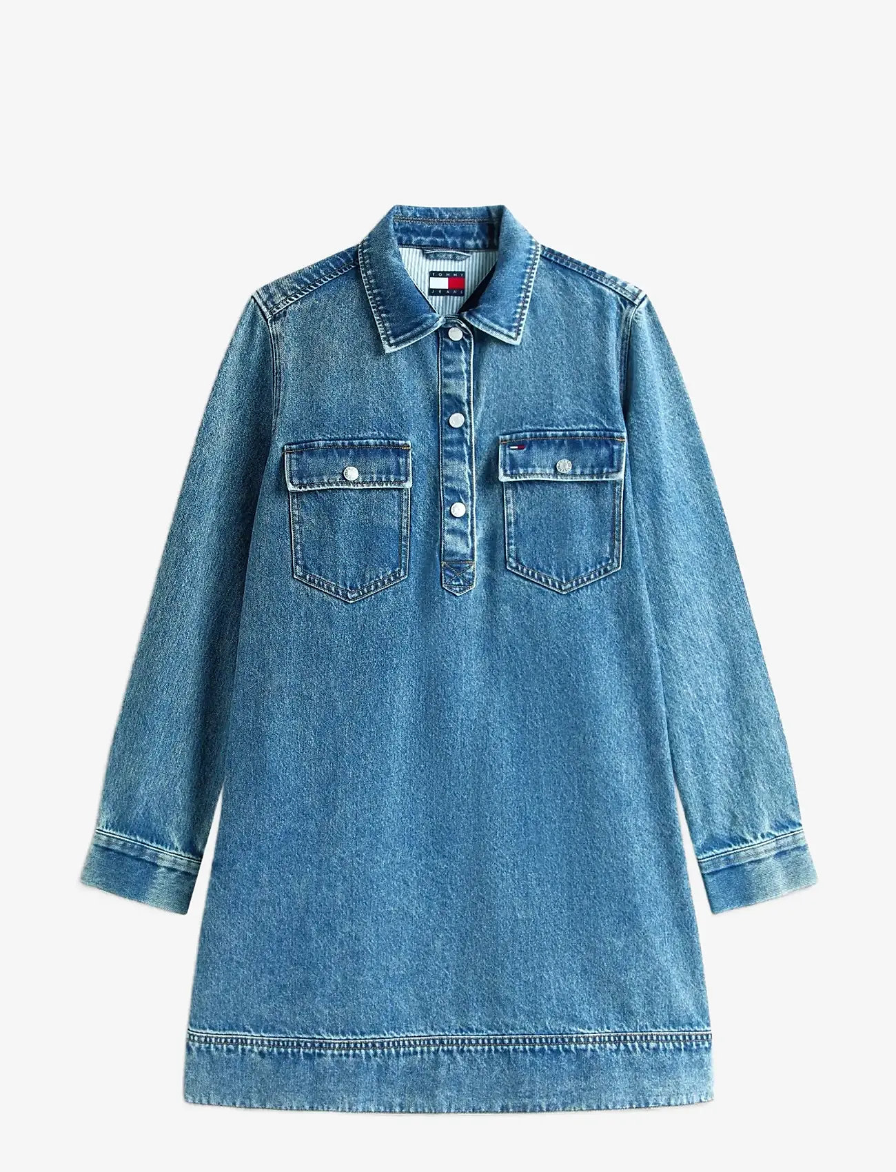 Tommy Jeans - TJW PULLOVER DENIM DRESS - jeanskleider - denim dark - 1