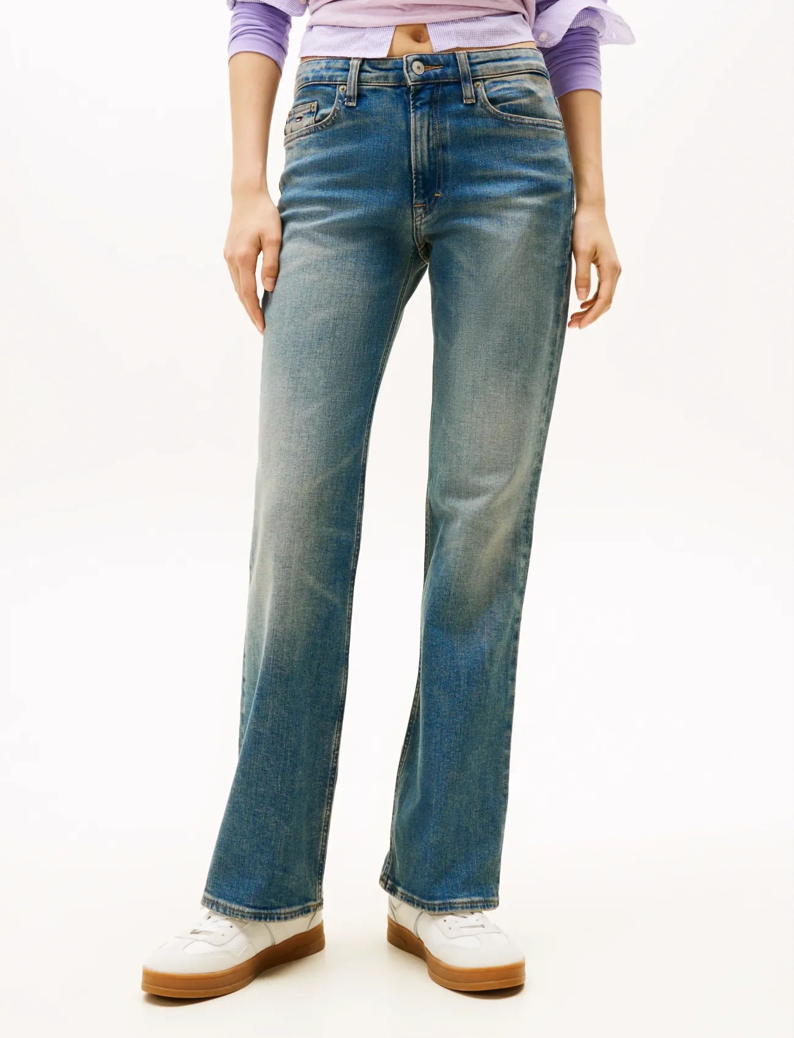 Tommy Jeans CLEO MID BOOTCUT BI5154 - Tøj - DENIM DARK / blue