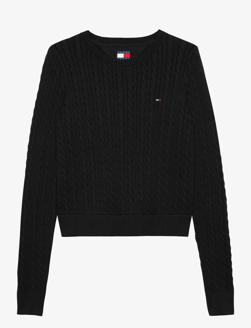 Tommy Jeans - TJW CABLE ESSENTIAL SWEATER - jumpers - black - 1