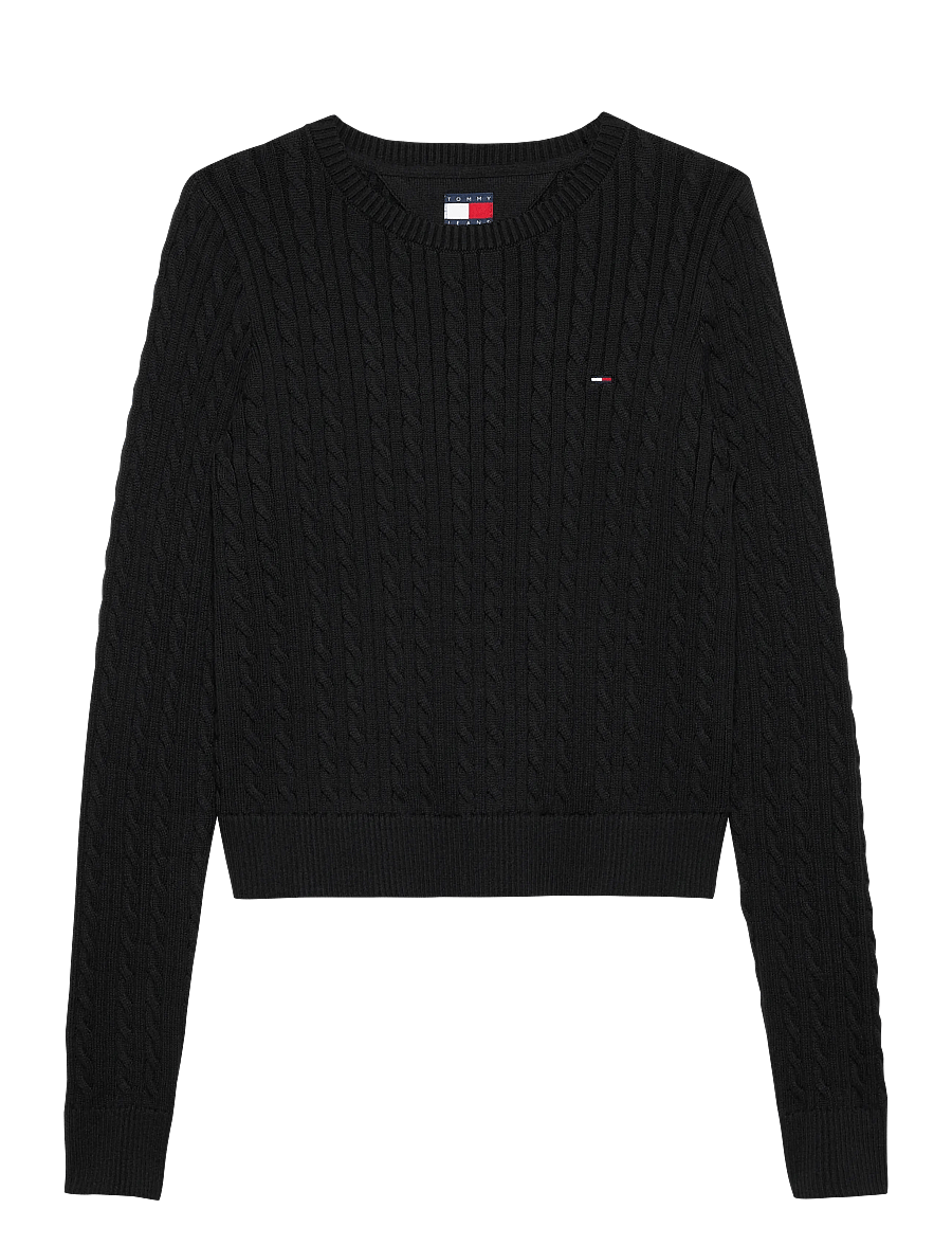 Tommy Jeans - TJW CABLE ESSENTIAL SWEATER - pullover - black - 1