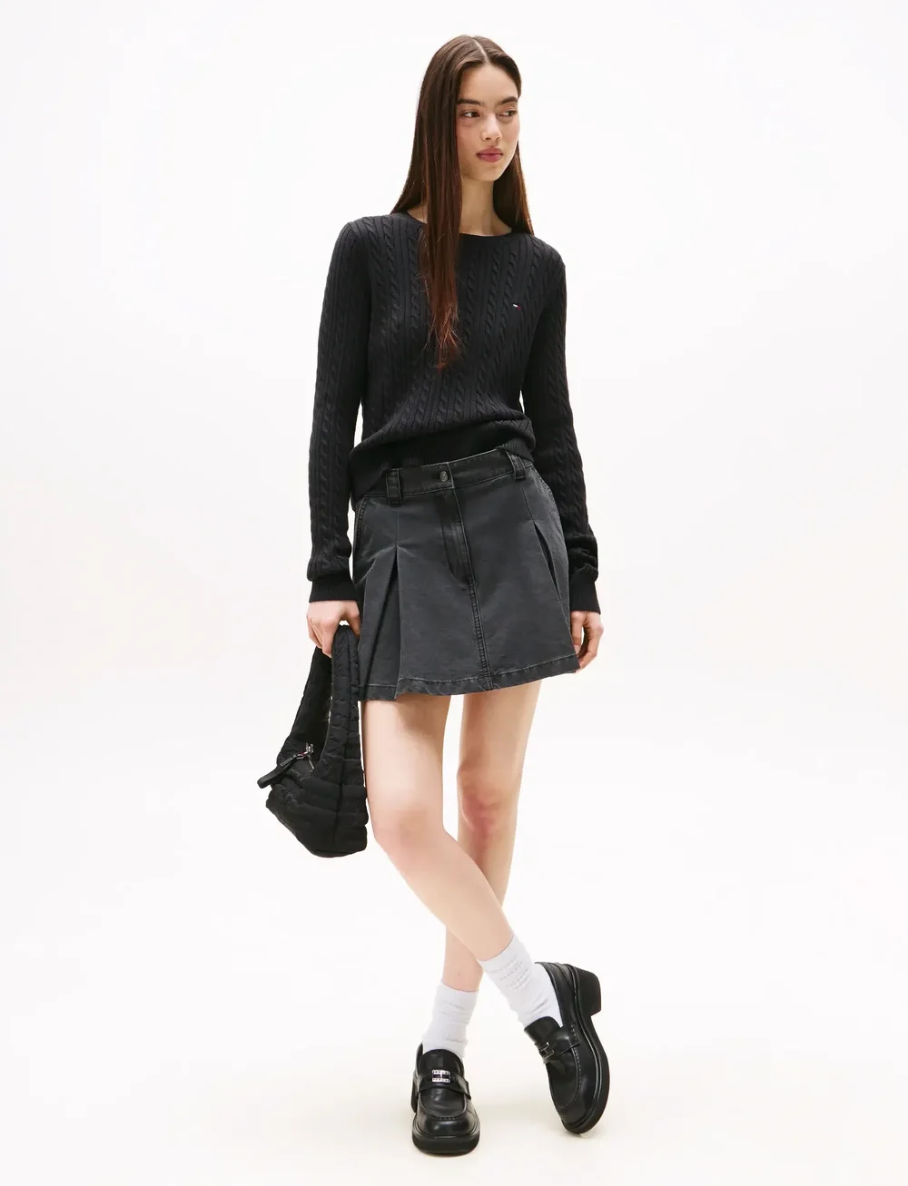 Tommy Jeans - TJW CABLE ESSENTIAL SWEATER - jumpers - black - 3