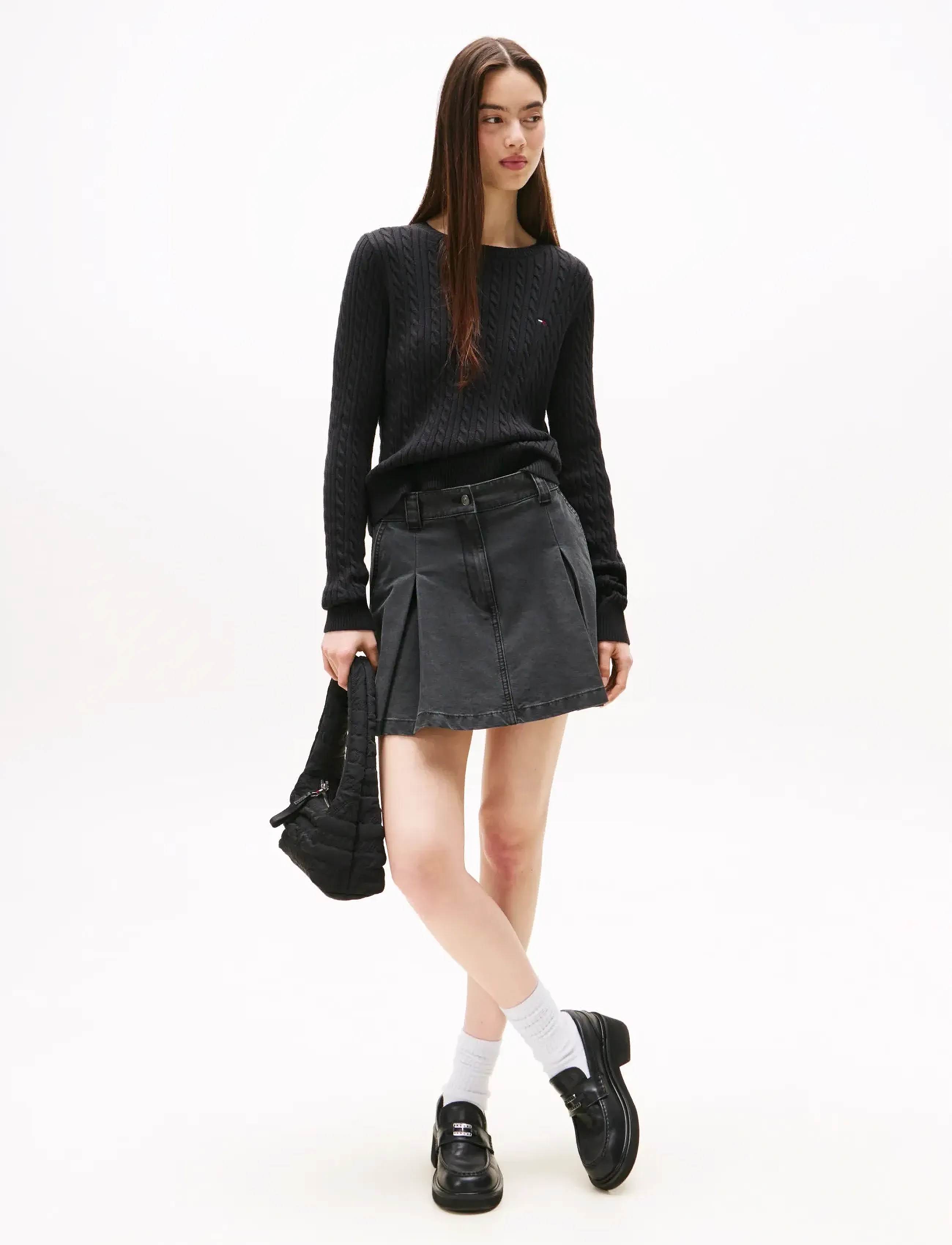 Tommy Jeans - TJW CABLE ESSENTIAL SWEATER - trøjer - black - 3