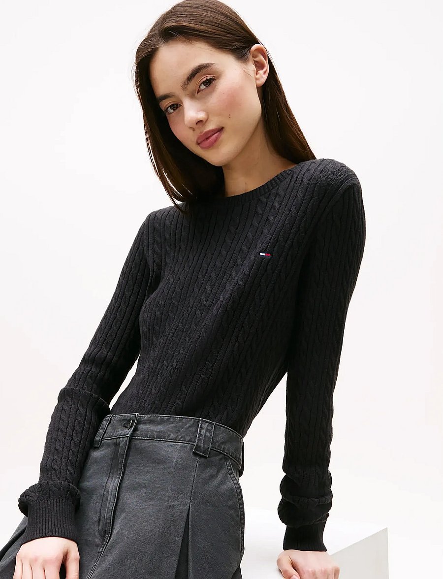 Tommy Jeans - TJW CABLE ESSENTIAL SWEATER - pullover - black - 5