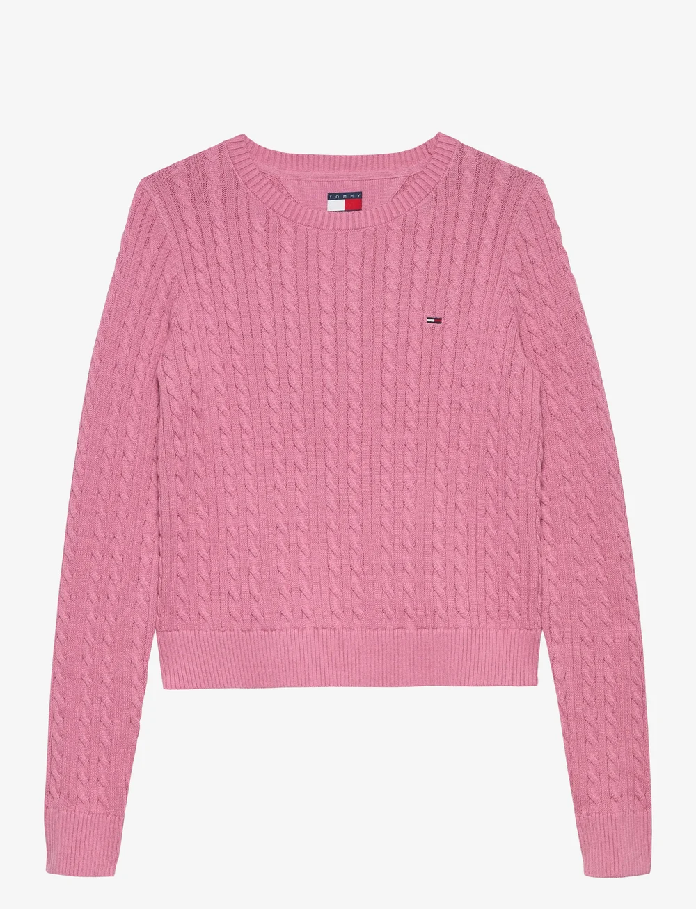 Tommy Jeans - TJW CABLE ESSENTIAL SWEATER - stickade tröjor - mystic pink - 1