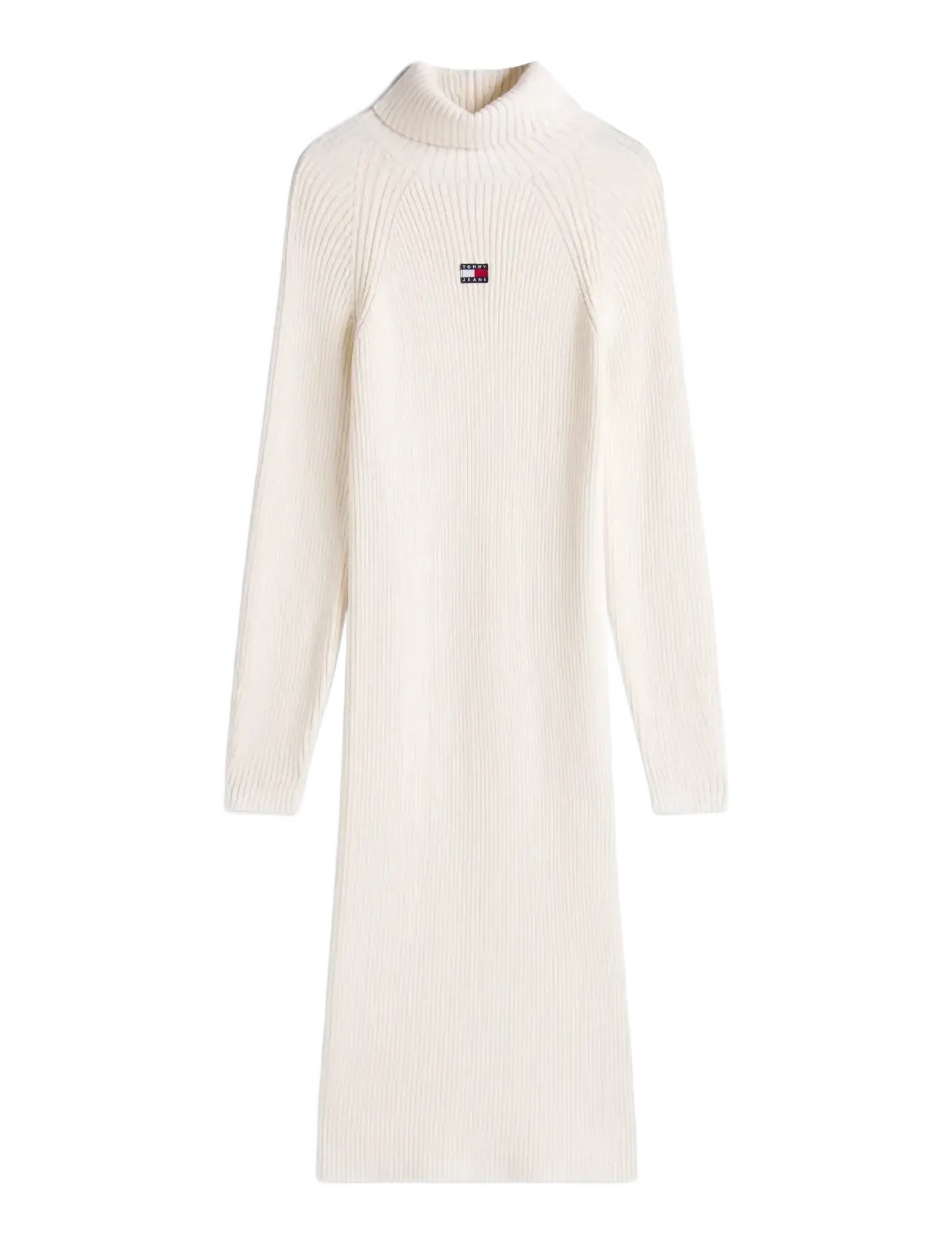 Tommy Jeans TJW MOCKNECK BADGE SWEATER DRESS - Tommy Jeans - ANCIENT WHITE / cream