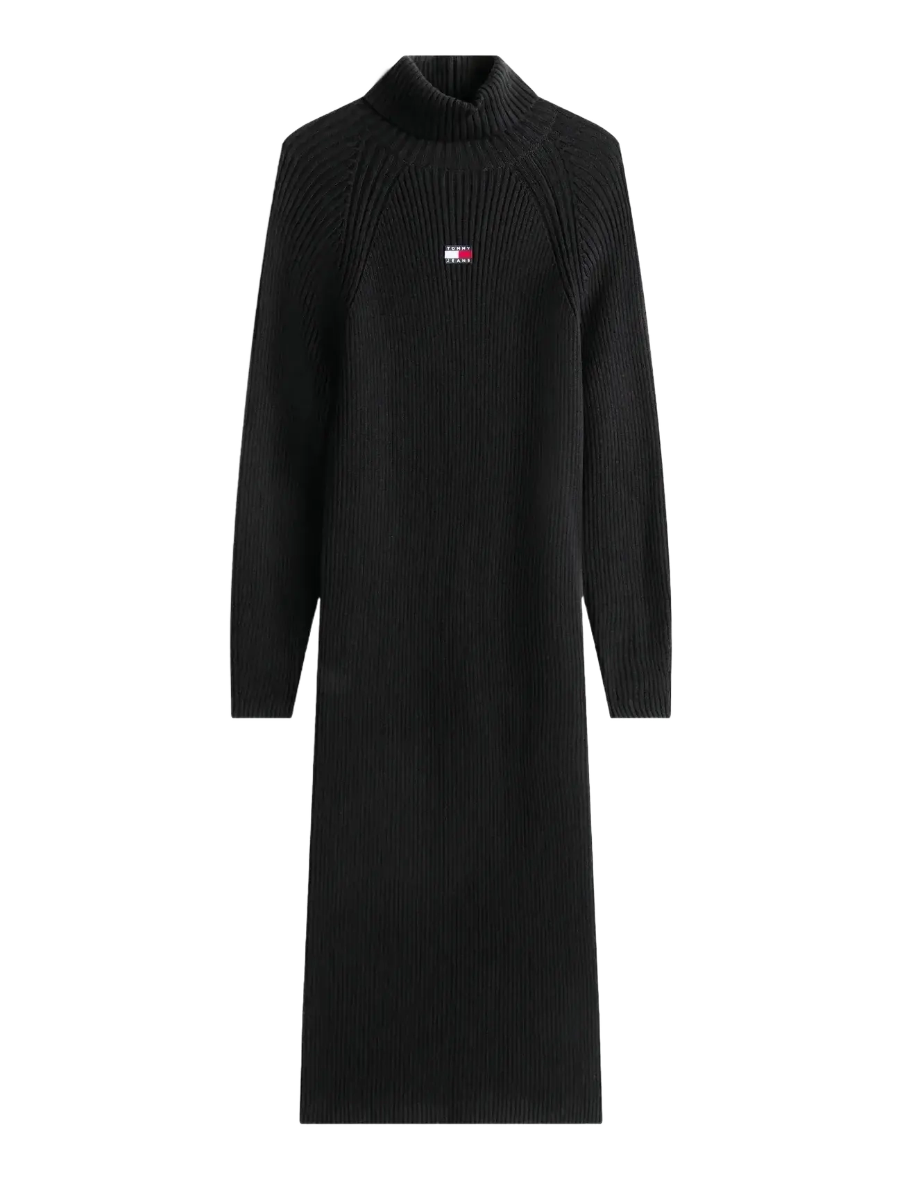 Tommy Jeans TJW MOCKNECK BADGE SWEATER DRESS - Klänningar - BLACK / black