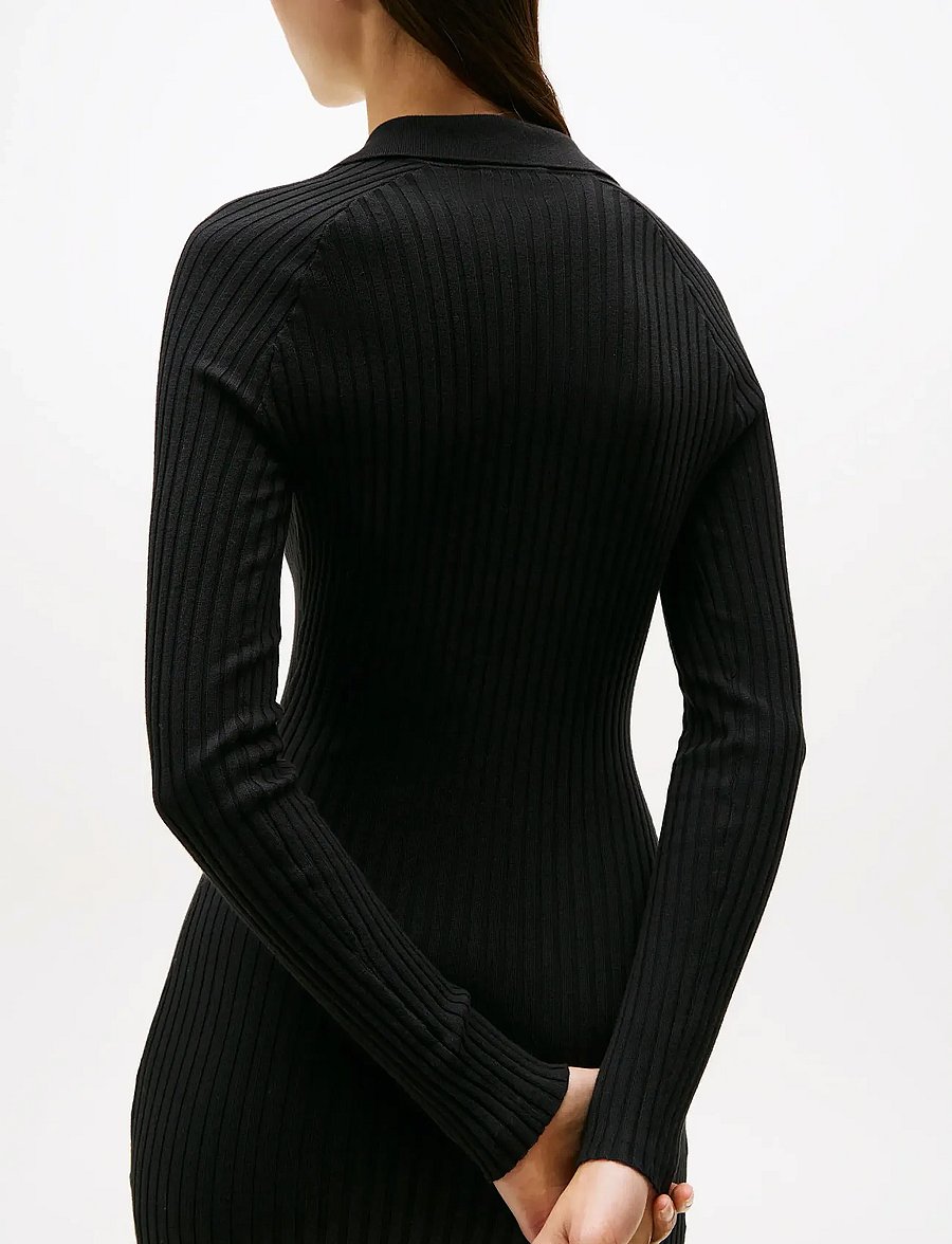 Tommy Jeans - TJW COLLAR BADGE SWEATER DRESS - strickkleider - black - 3