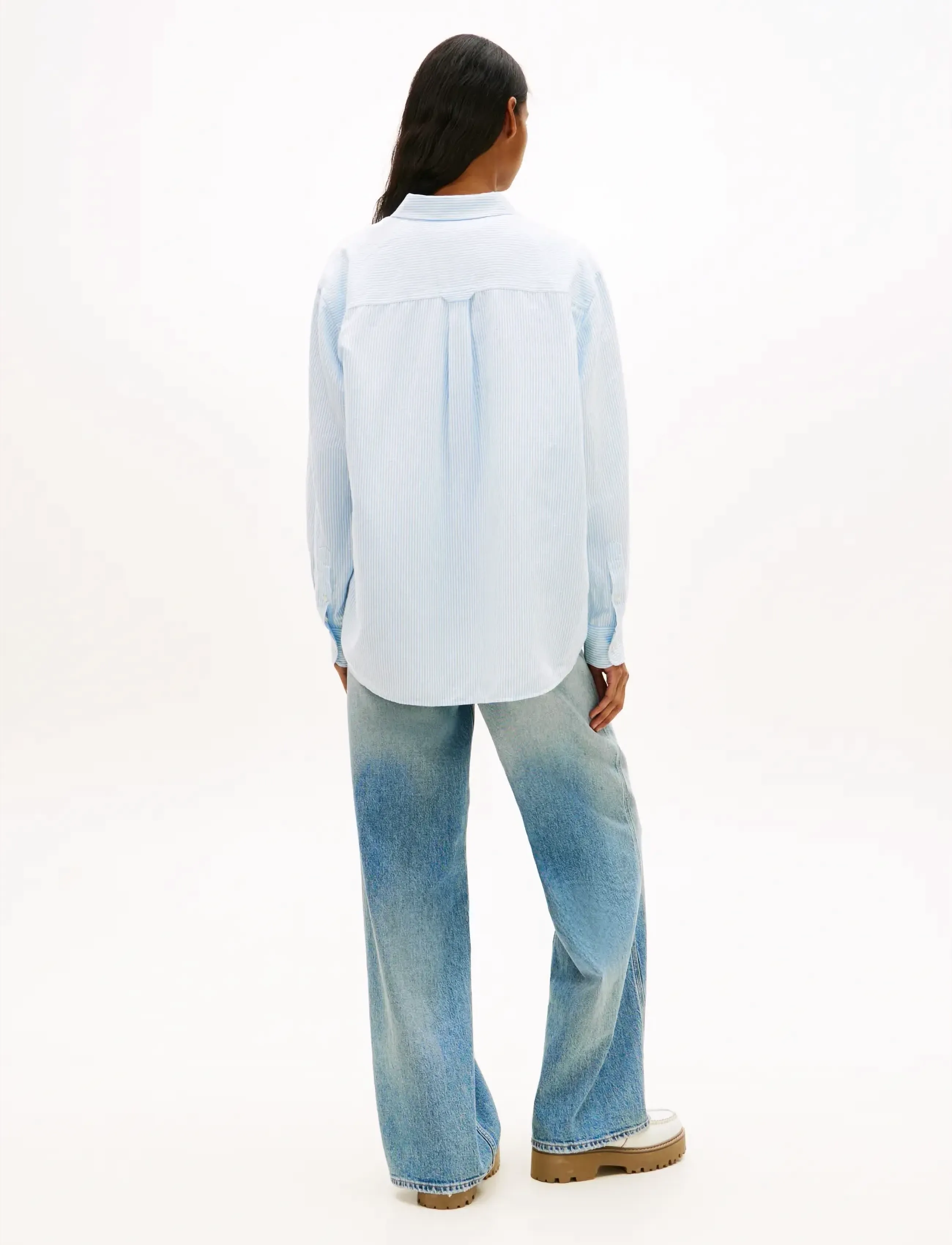 Tommy Jeans - TJW RLX LINEN SHIRT - langærmede skjorter - light powdery blue   stripe - 2