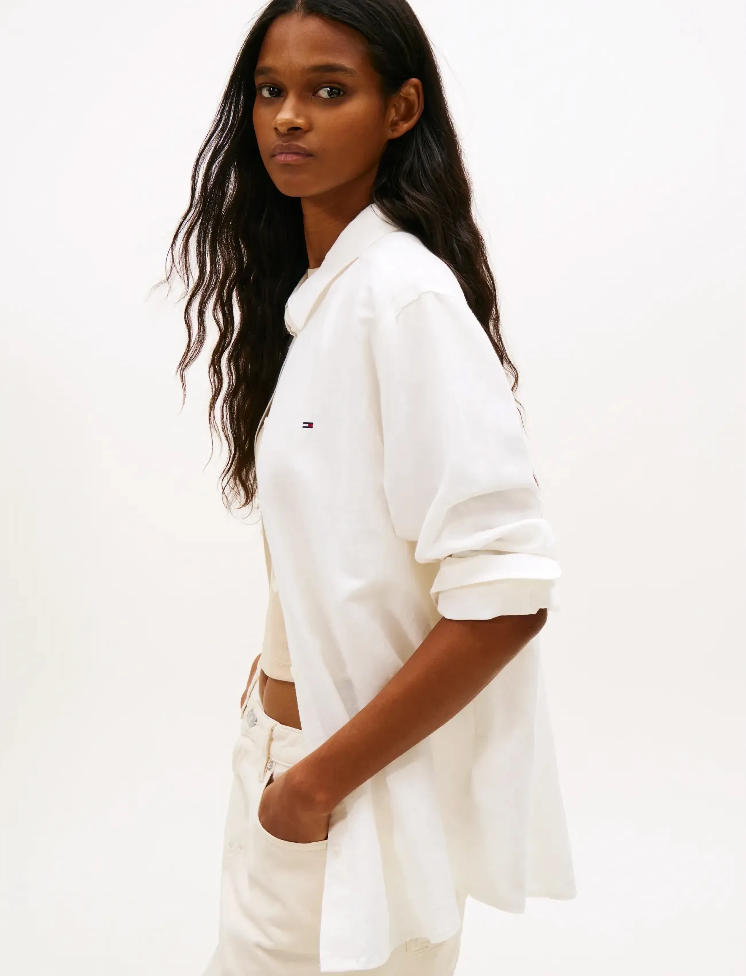 Tommy Jeans - TJW RLX LINEN SHIRT - chemises à manches longues - ecru - 4