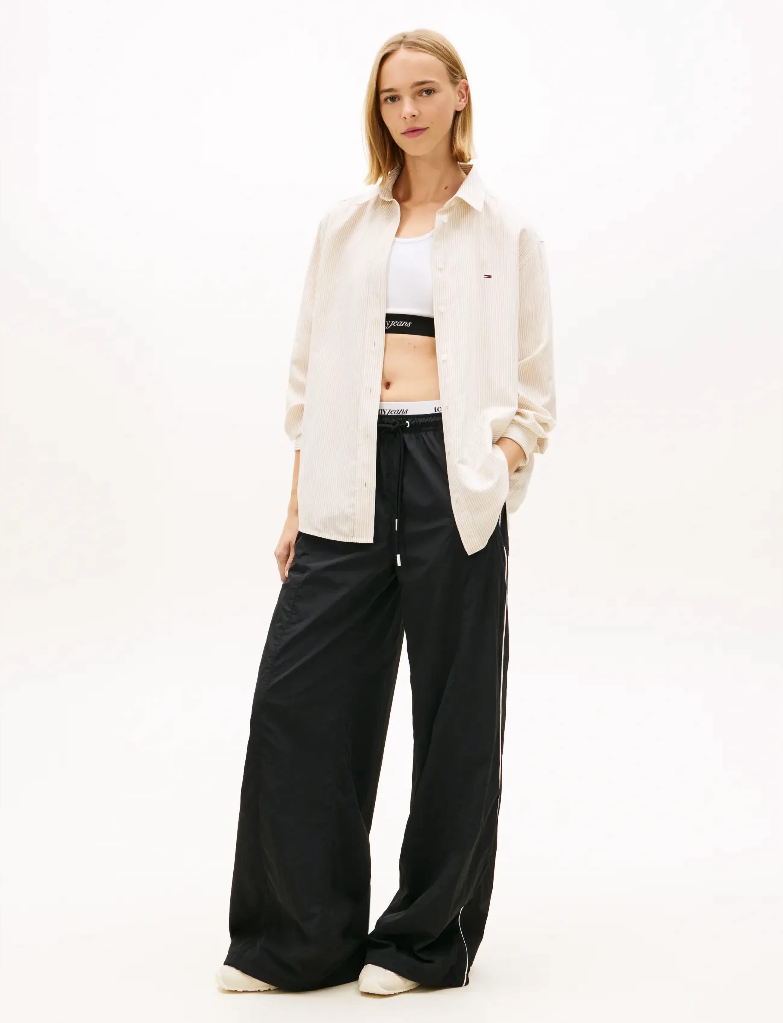 Tommy Jeans - TJW RLX LINEN SHIRT - langærmede skjorter - white clay   stripe - 3