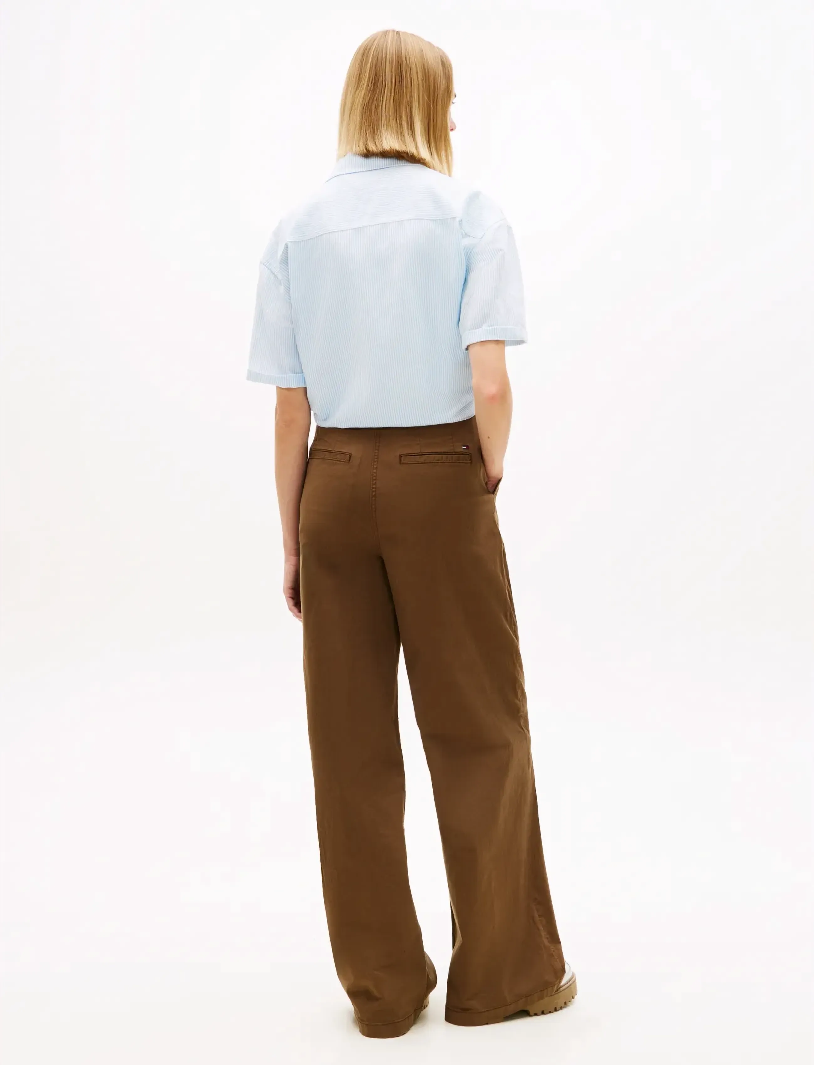 Tommy Jeans - TJW TIE FRONT LINEN SHIRT - kortærmede skjorter - light powdery blue   stripe - 2