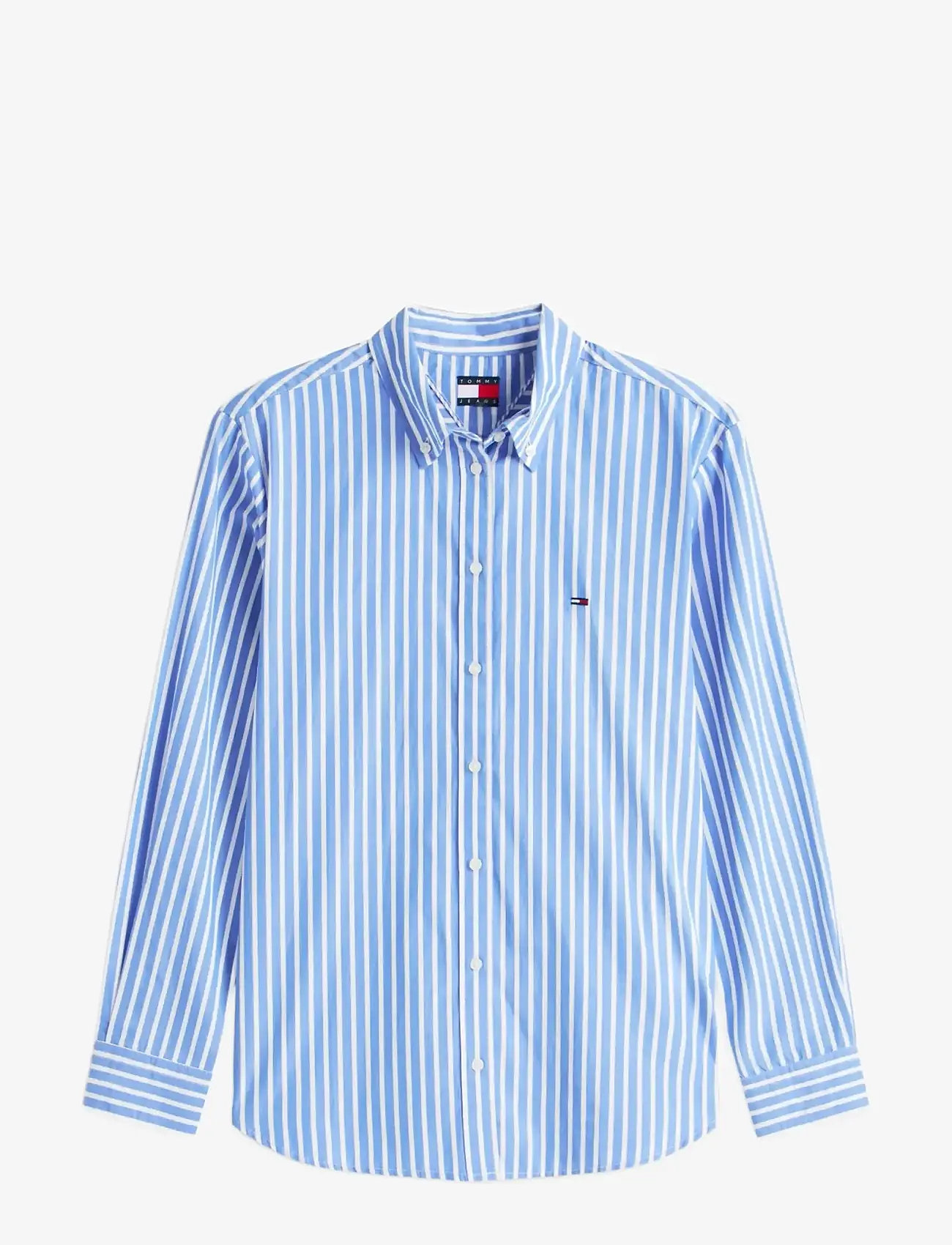 Tommy Jeans - TJW REG POPLIN SHIRT EXT - long-sleeved shirts - empire blue   stripe - 1