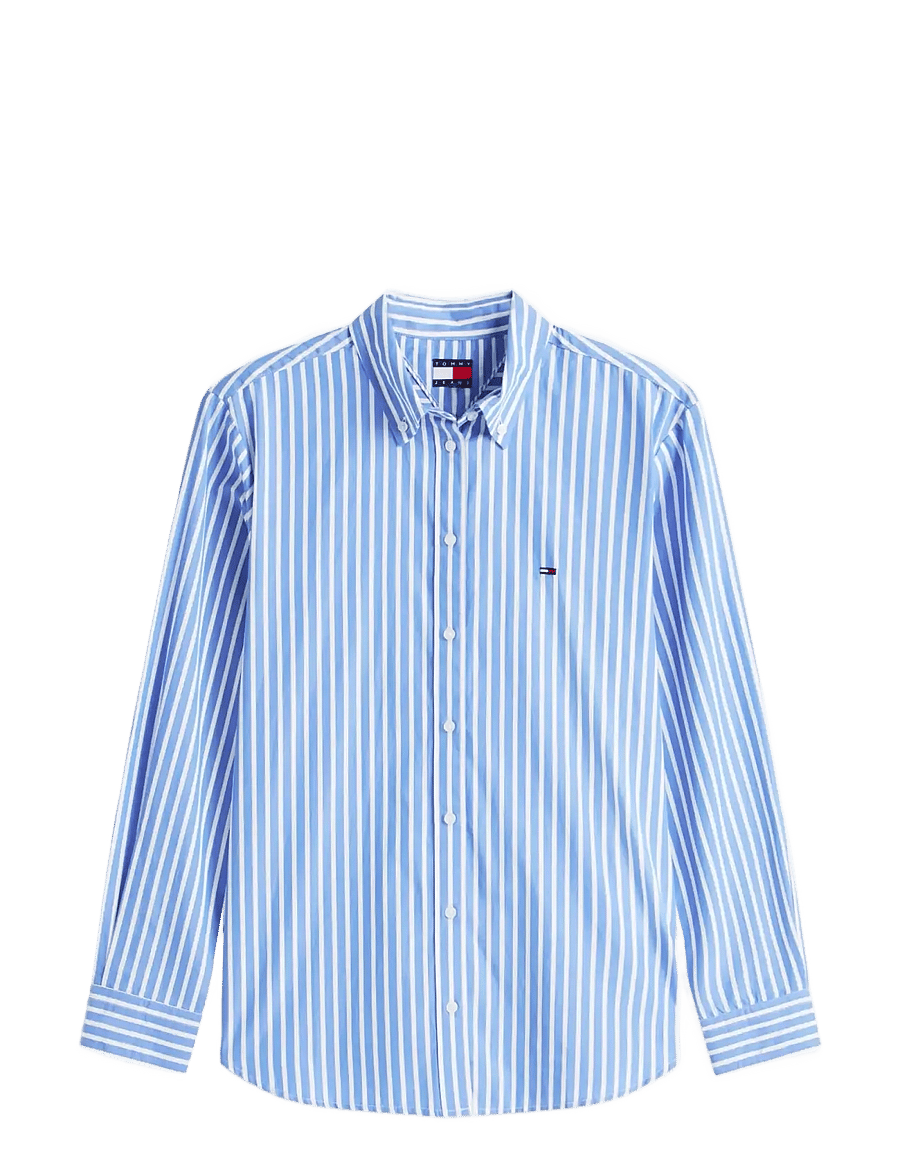 Tommy Jeans - TJW REG POPLIN SHIRT EXT - langærmede skjorter - empire blue stripe - 1