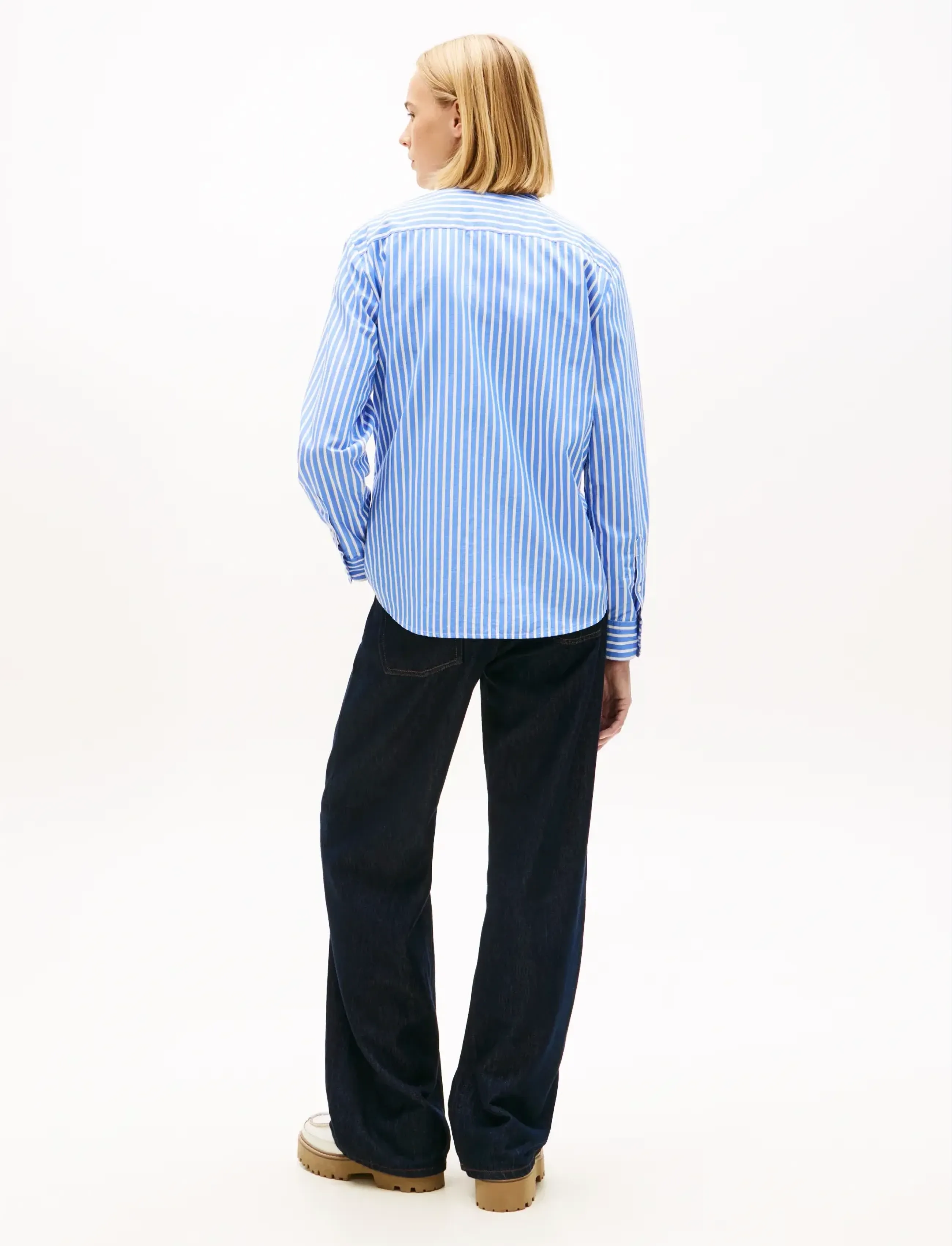 Tommy Jeans - TJW REG POPLIN SHIRT EXT - langærmede skjorter - empire blue   stripe - 2