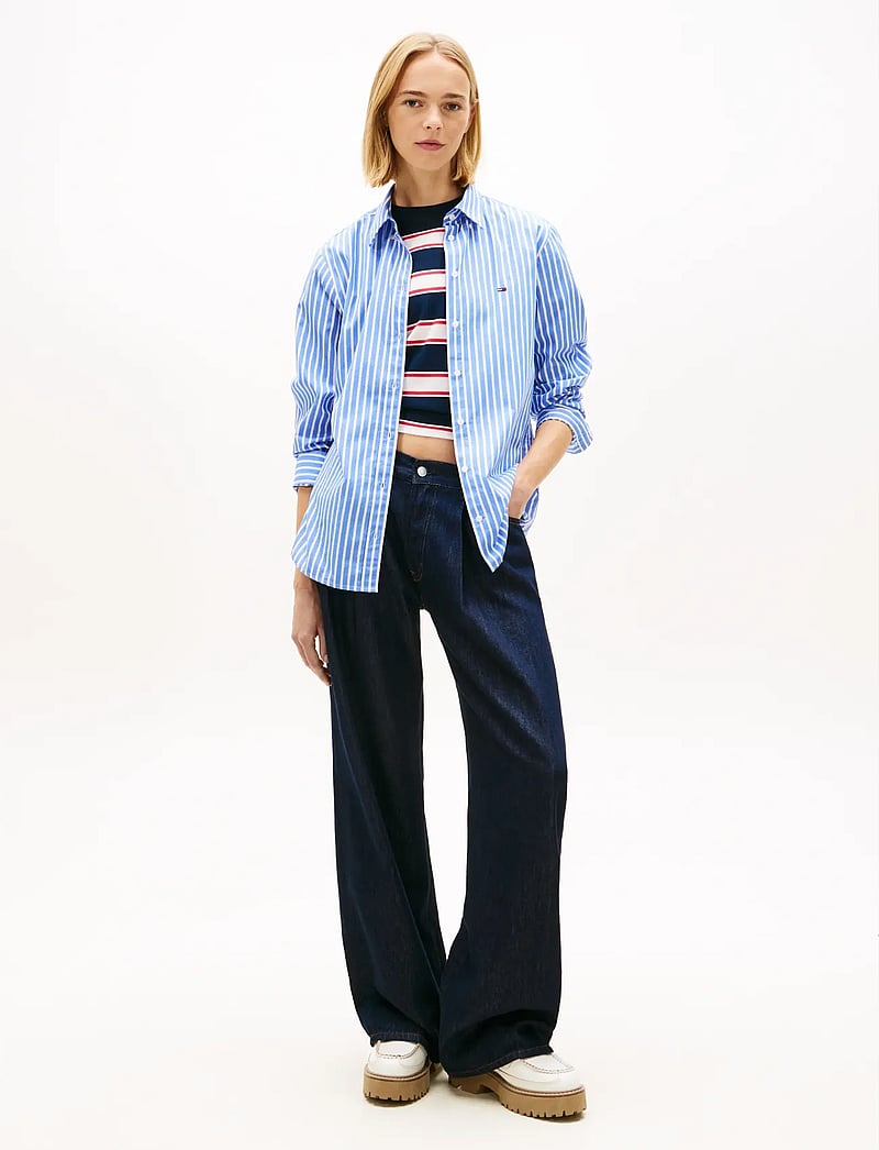 Tommy Jeans - TJW REG POPLIN SHIRT EXT - long-sleeved shirts - empire blue stripe - 3