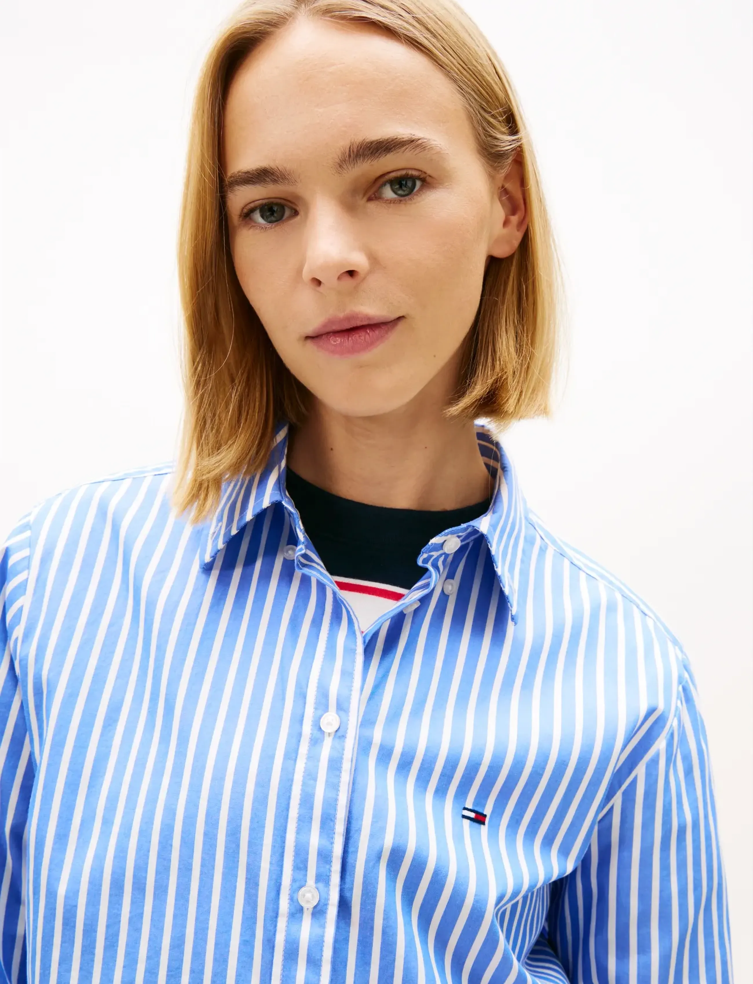 Tommy Jeans - TJW REG POPLIN SHIRT EXT - langærmede skjorter - empire blue   stripe - 4