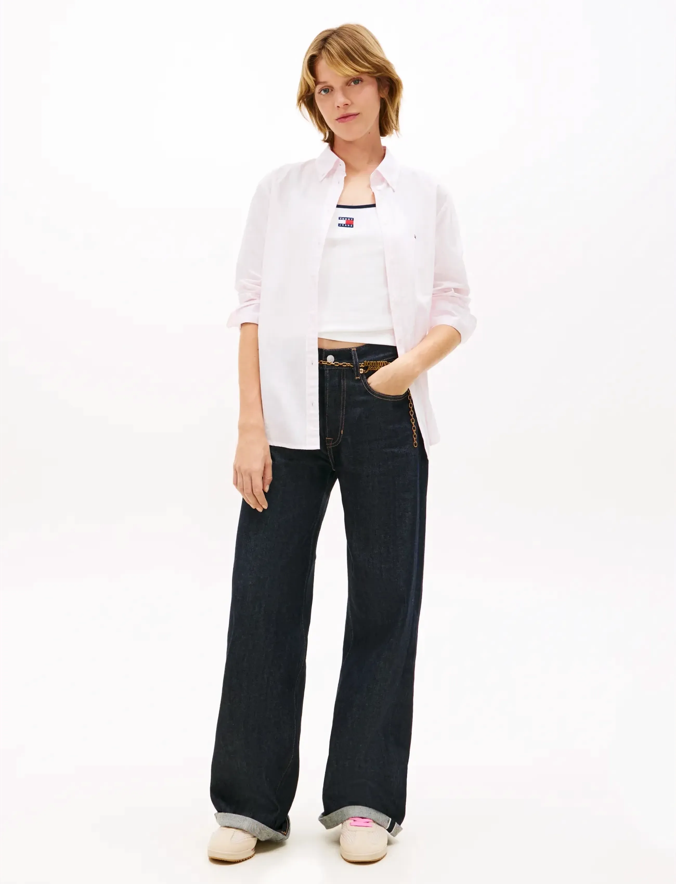 Tommy Jeans - TJW REG POPLIN SHIRT EXT - langærmede skjorter - pearly pink   stripe - 3