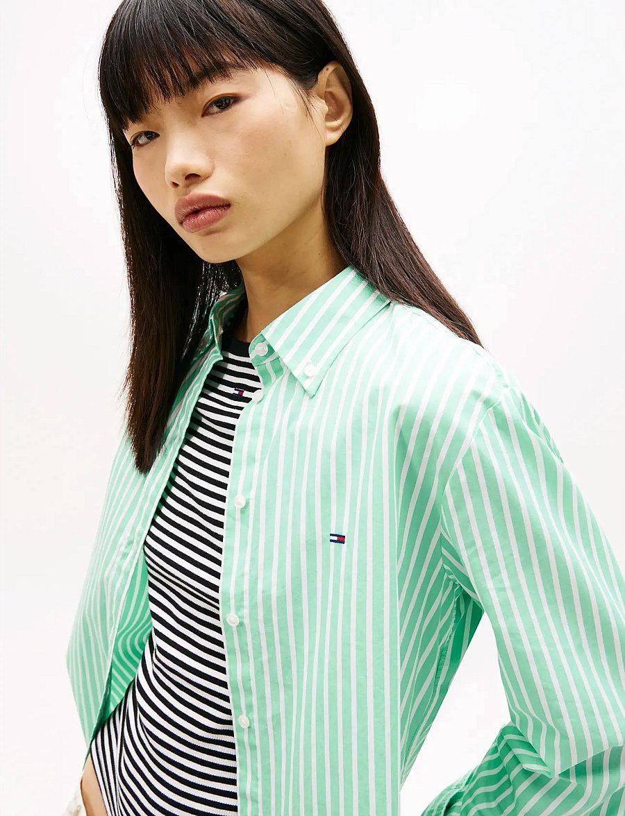 Tommy Jeans - TJW REG POPLIN SHIRT EXT - langærmede skjorter - tropical tide stripe - 4