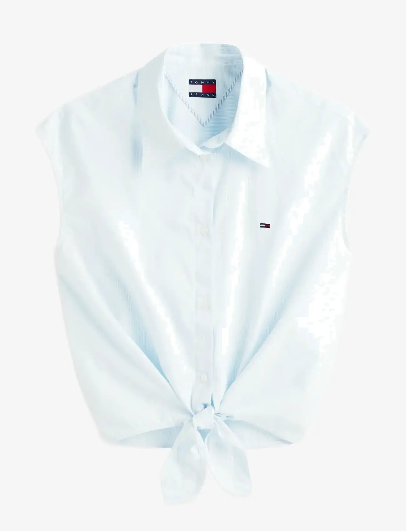 Tommy Jeans TJW TIE FRONT POPLIN SHIRT - Tommy Jeans - LIGHT POWDERY BLUE   STRIPE / blue