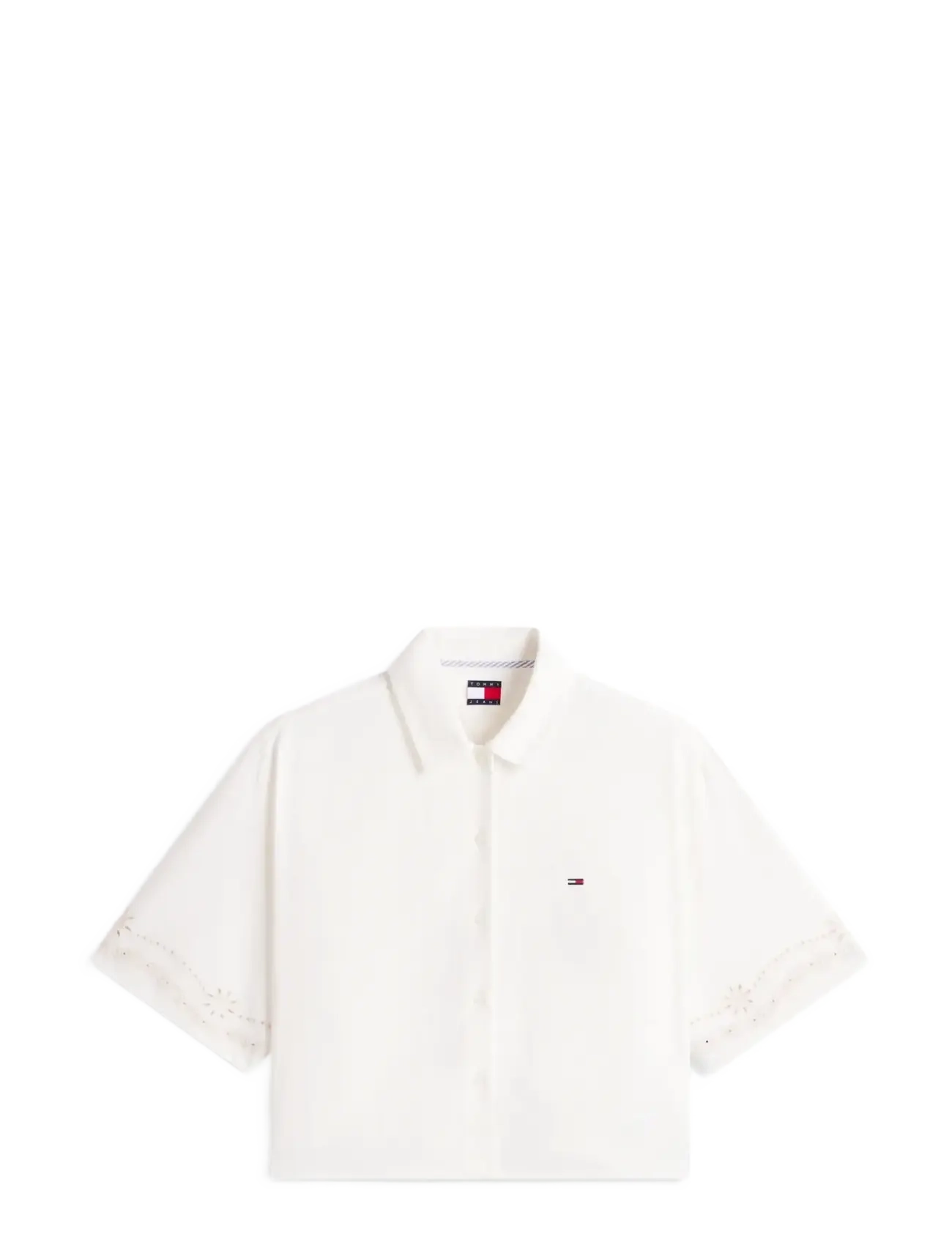 Tommy Jeans TJW BRODERIE LINEN SHIRT - Kleidung - ANCIENT WHITE / white
