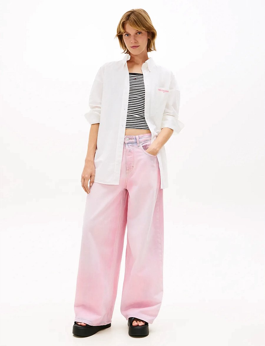 Tommy Jeans - TJW OVS POPLIN SHIRT - langærmede skjorter - ecru - 3