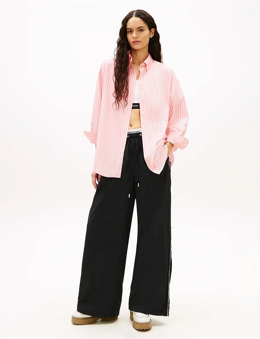 Tommy Jeans - TJW OVS POPLIN SHIRT - langärmlige hemden - tropical blush stripe - 3