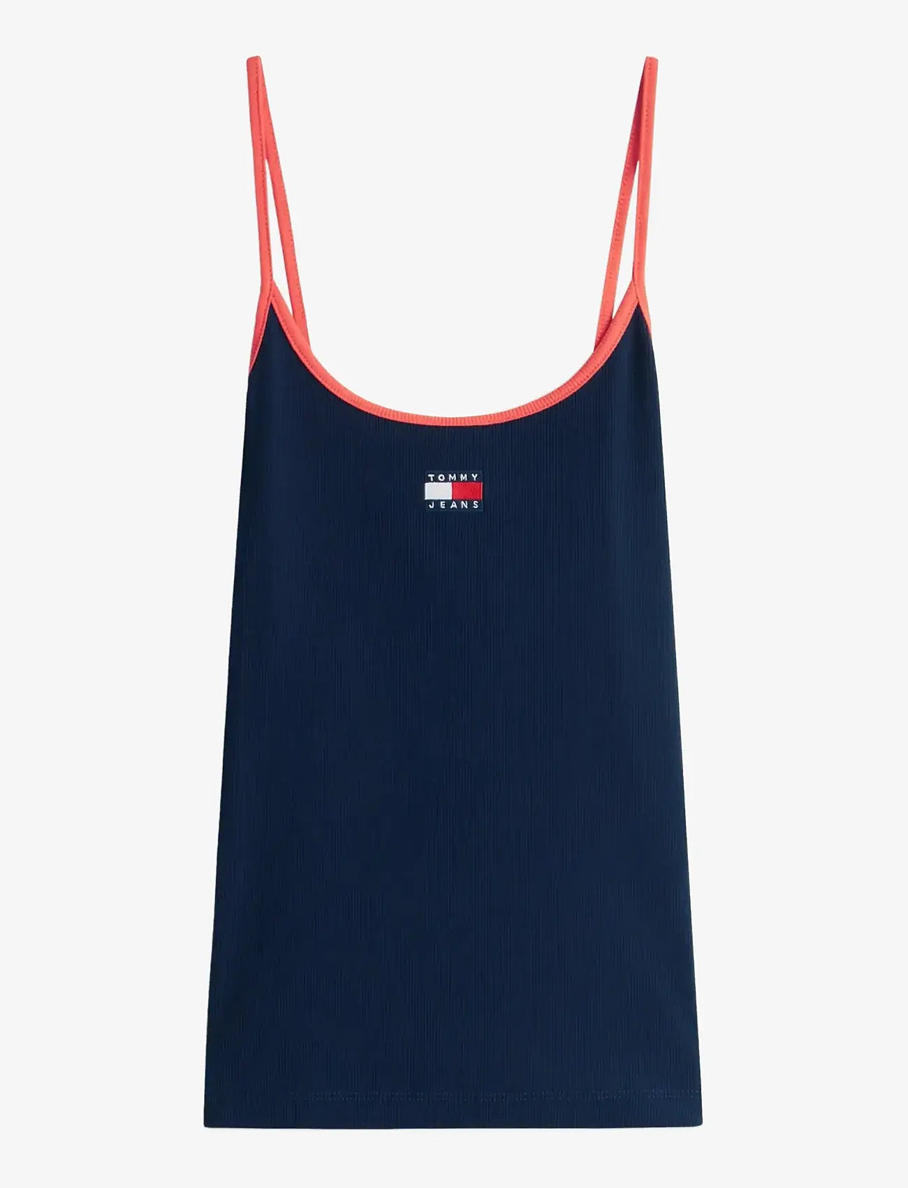 Tommy Jeans - TJW SLIM BADGE STRAPPY TOP - crop tops - dark night navy - 1