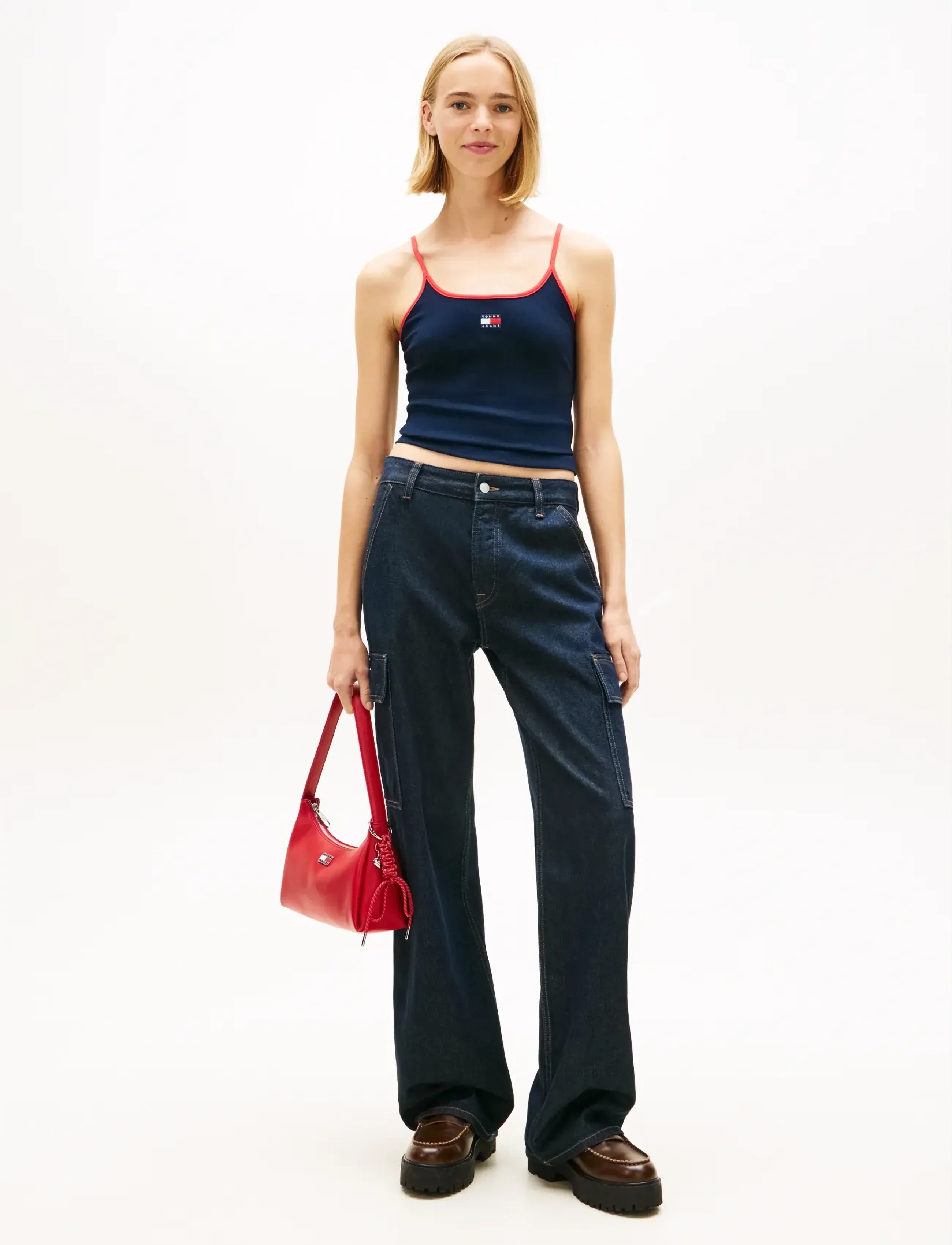 TOMMY JEANS Tjw Slim Badge Strappy Top linnen dam – bild 3