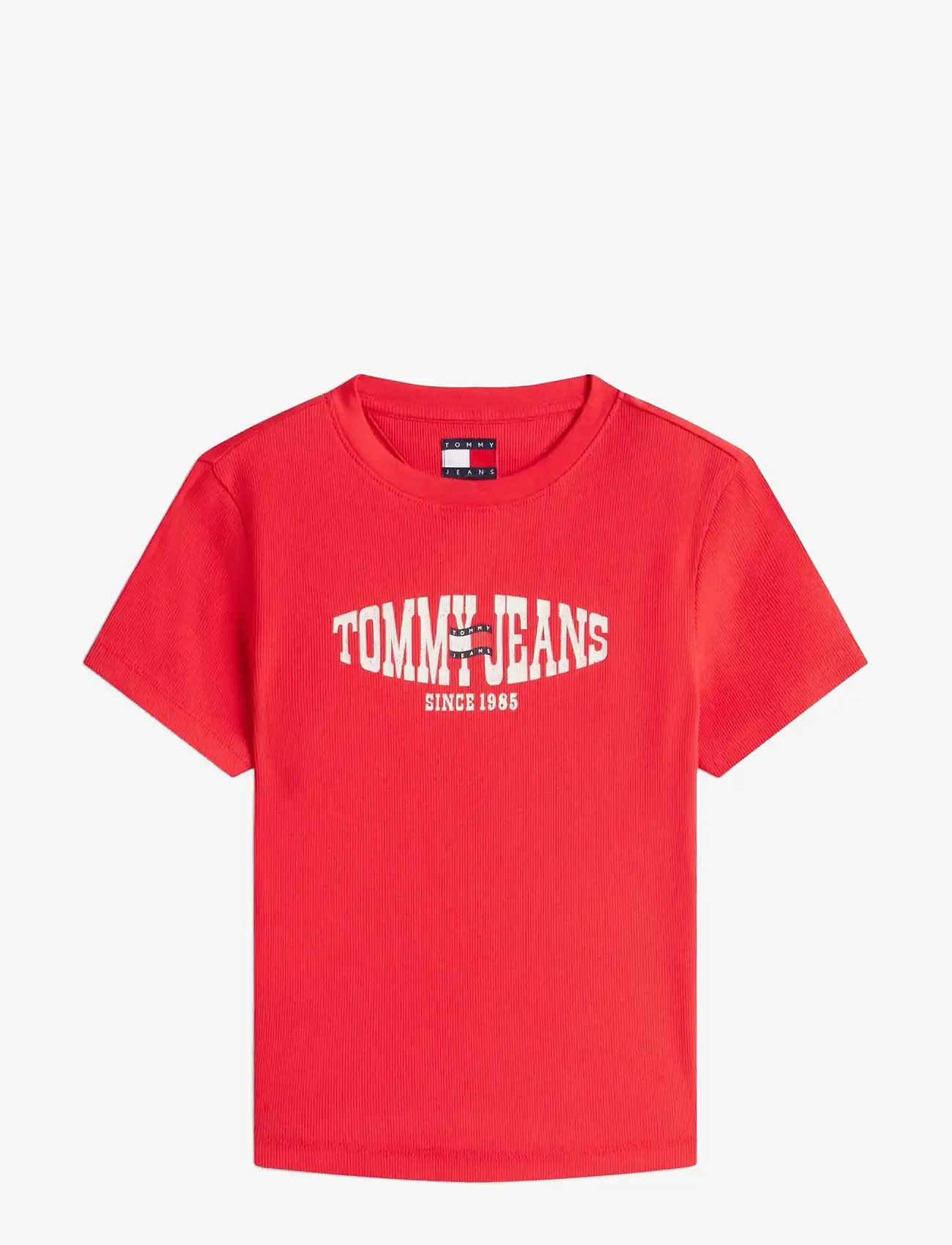 Tommy Jeans - TJW SLIM SH WAVY FLAG SS TEE - t-shirts - red alert - 1