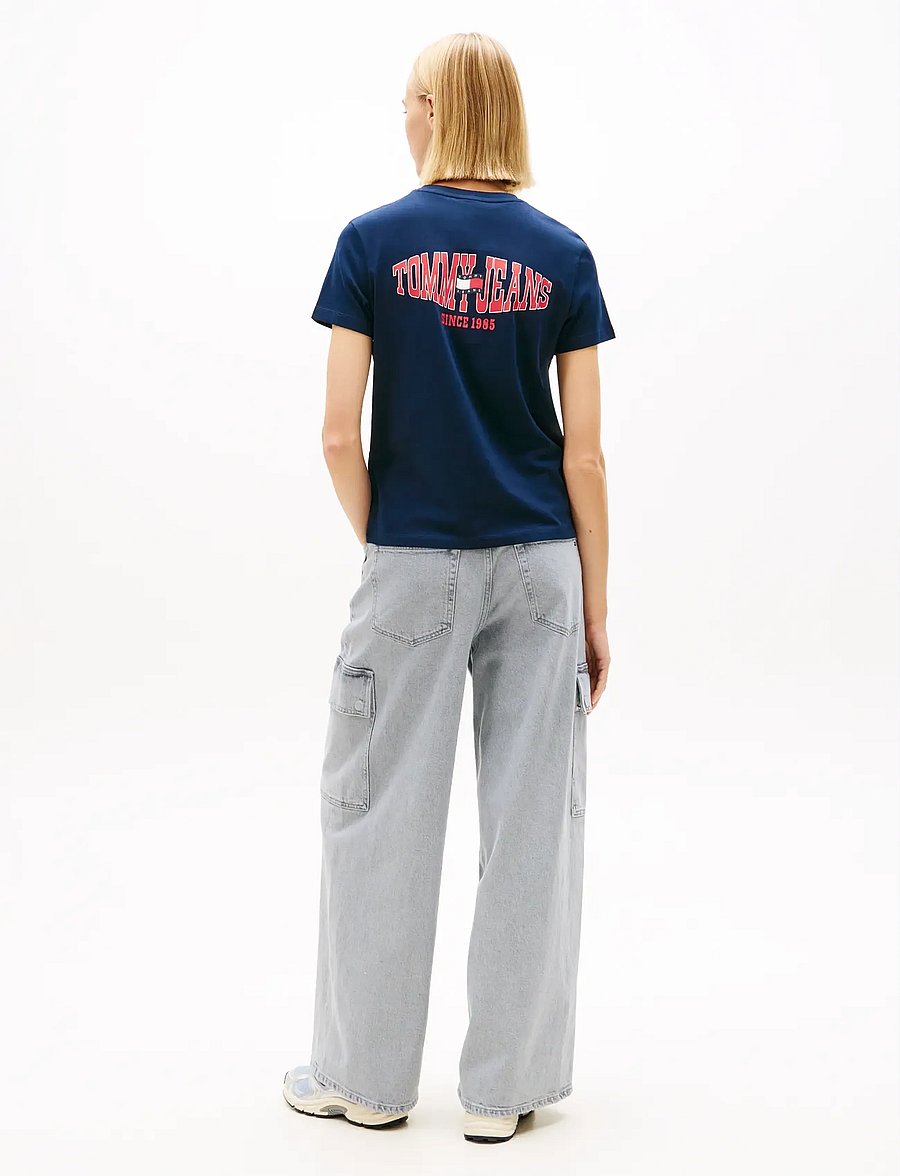 Tommy Jeans - TJW REG WAVY FLAG SS TEE EXT - t-shirts - dark night navy - 2