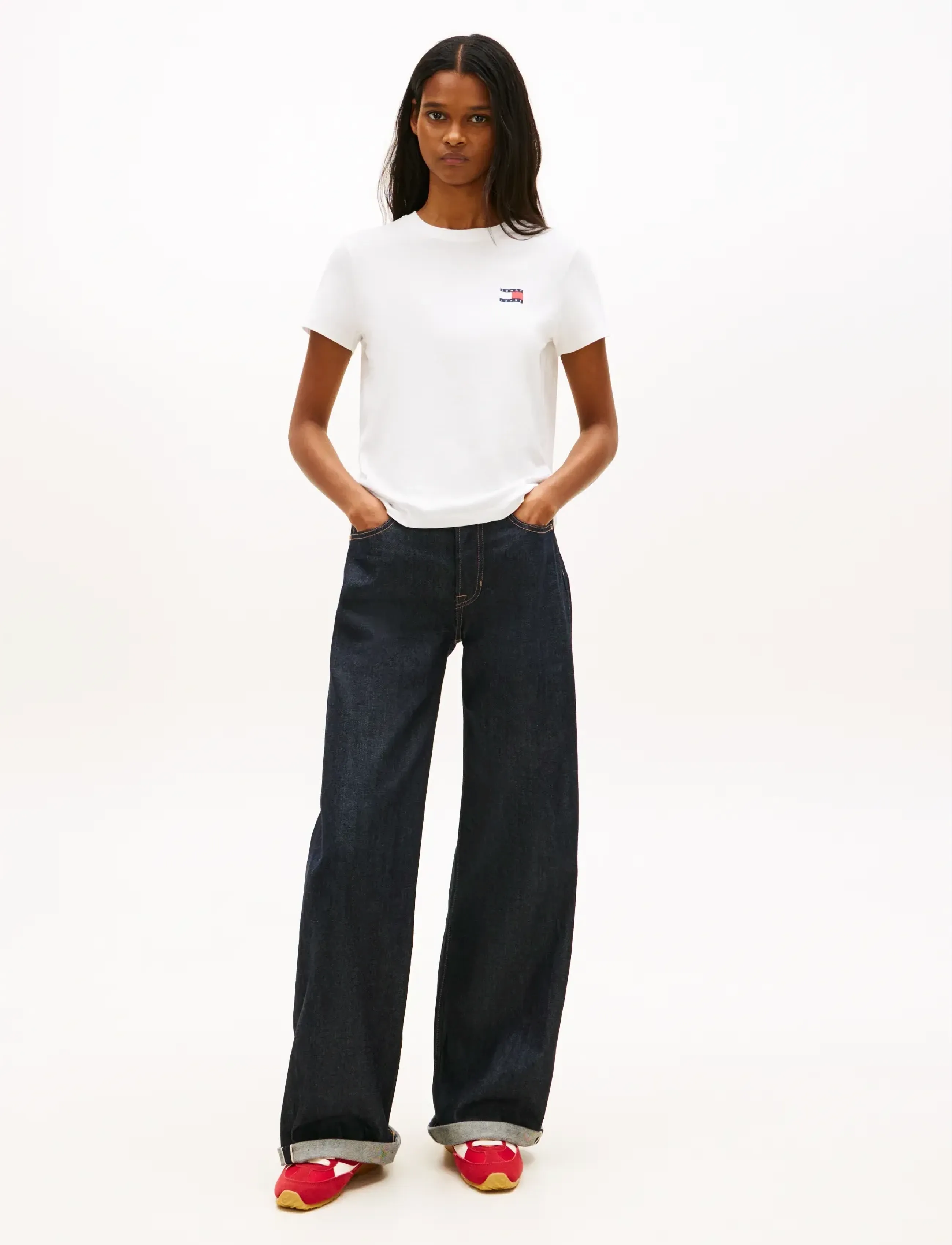Tommy Jeans - TJW REG WAVY FLAG SS TEE EXT - t-shirts - ecru - 3