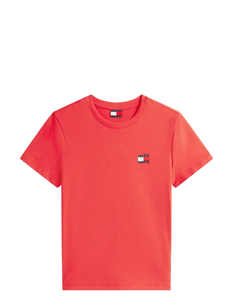 Tommy Jeans - TJW REG WAVY FLAG SS TEE EXT - t-shirts - red alert - 1