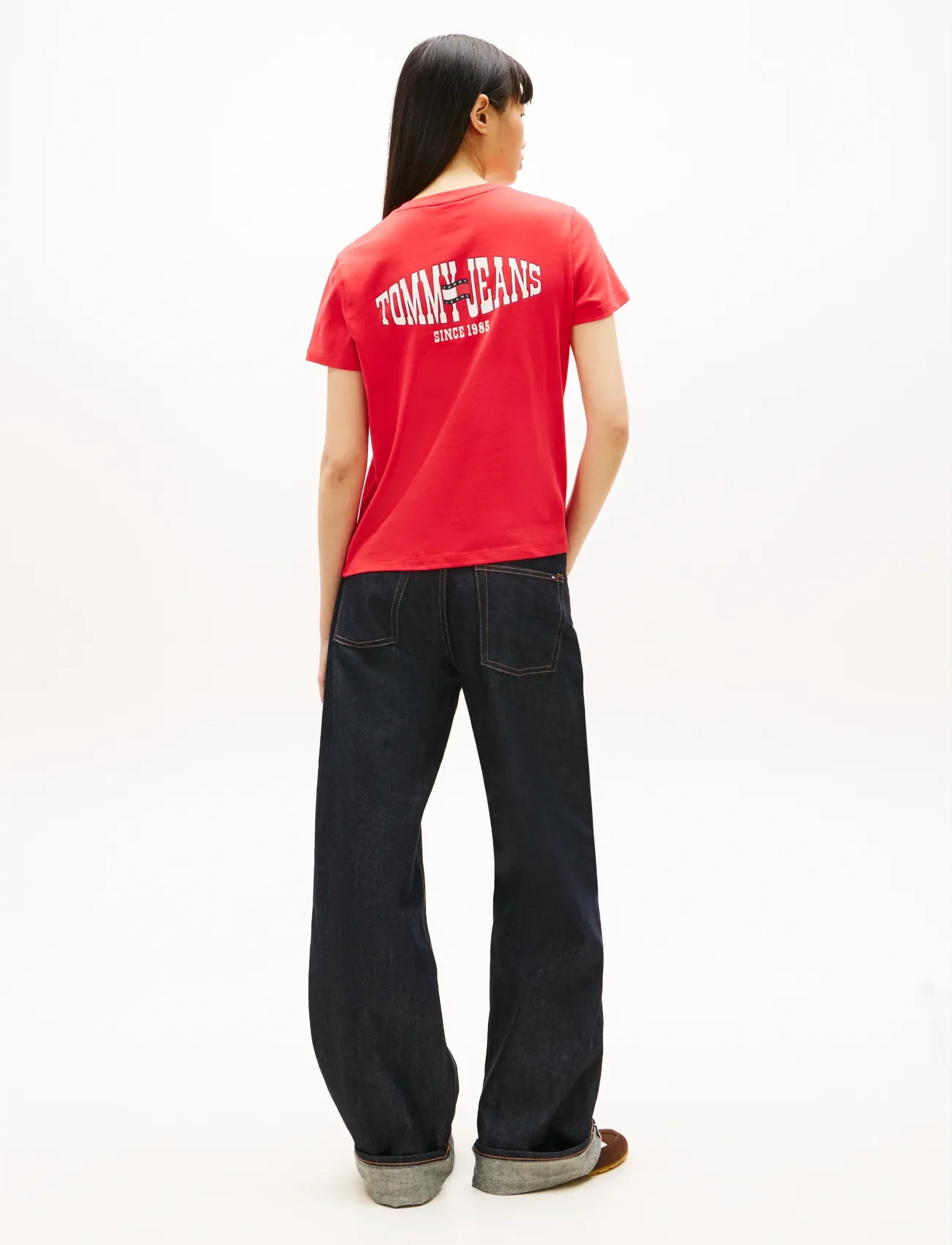 Tommy Jeans - TJW REG WAVY FLAG SS TEE EXT - t-shirts - red alert - 2