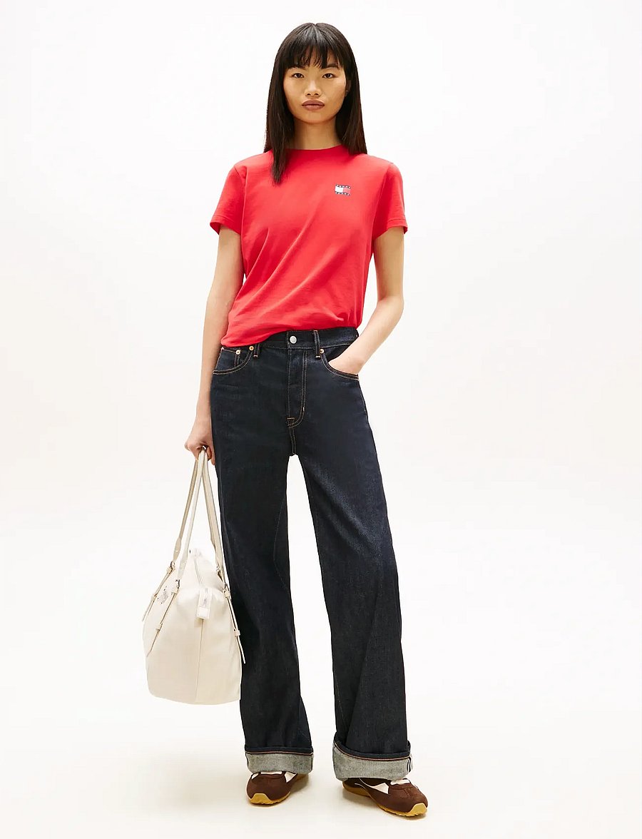 Tommy Jeans - TJW REG WAVY FLAG SS TEE EXT - t-shirts - red alert - 3