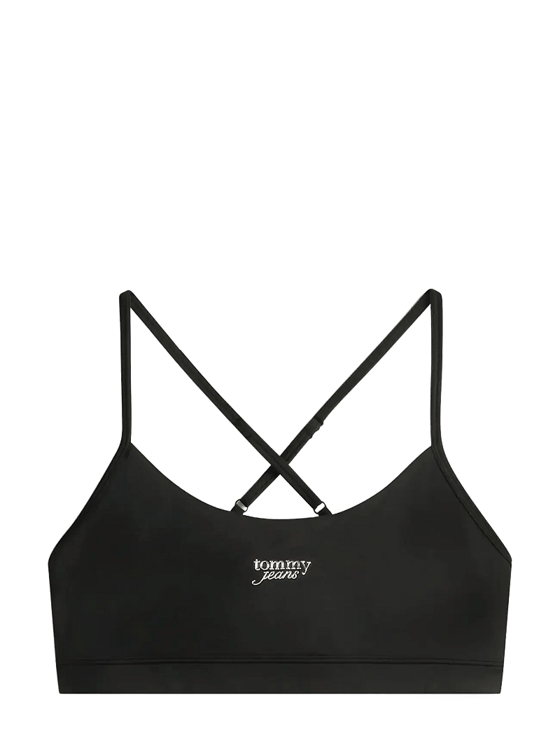 Tommy Jeans - TJW SP CRP SILVER SCRIPT BRA - topi bez piedurknēm - black - 1