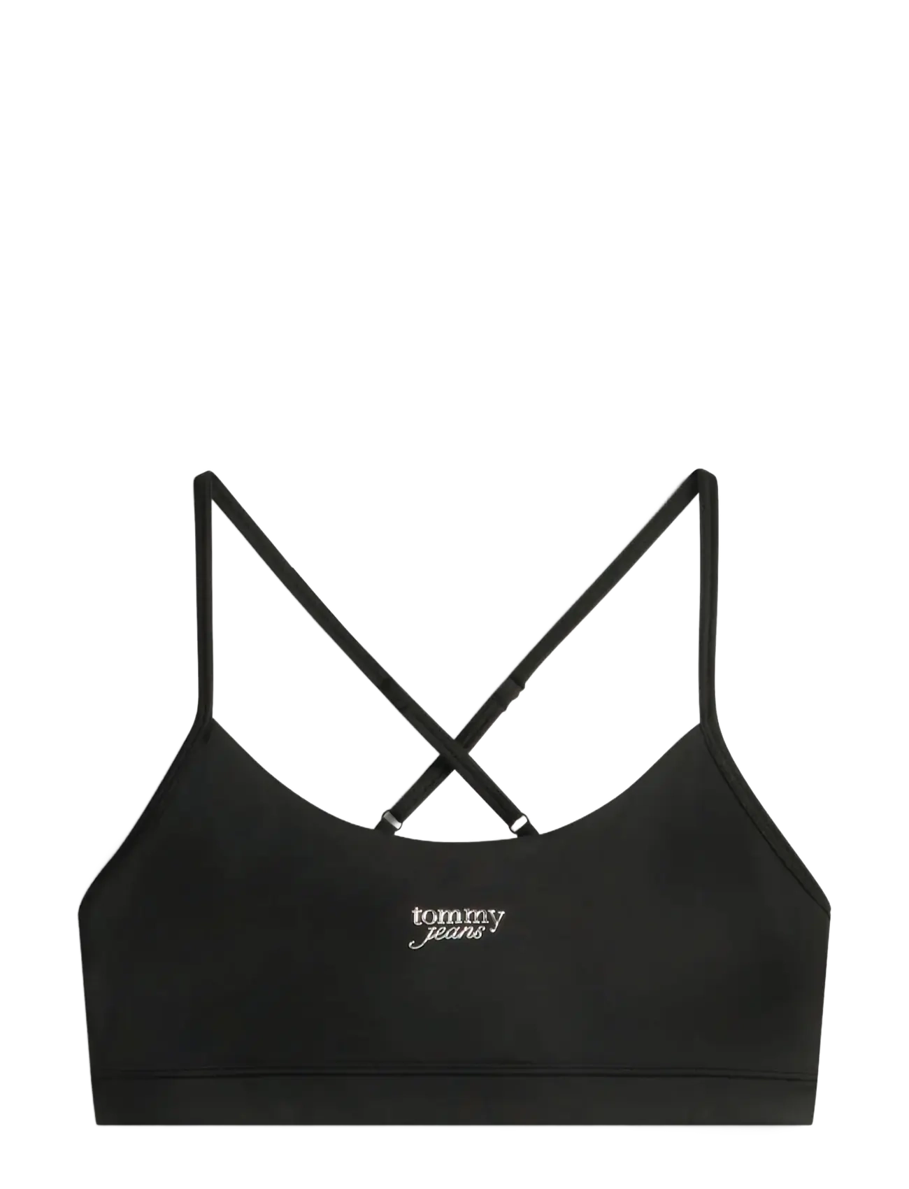 Tommy Jeans TJW SP CRP SILVER SCRIPT BRA - BHs - BLACK / black