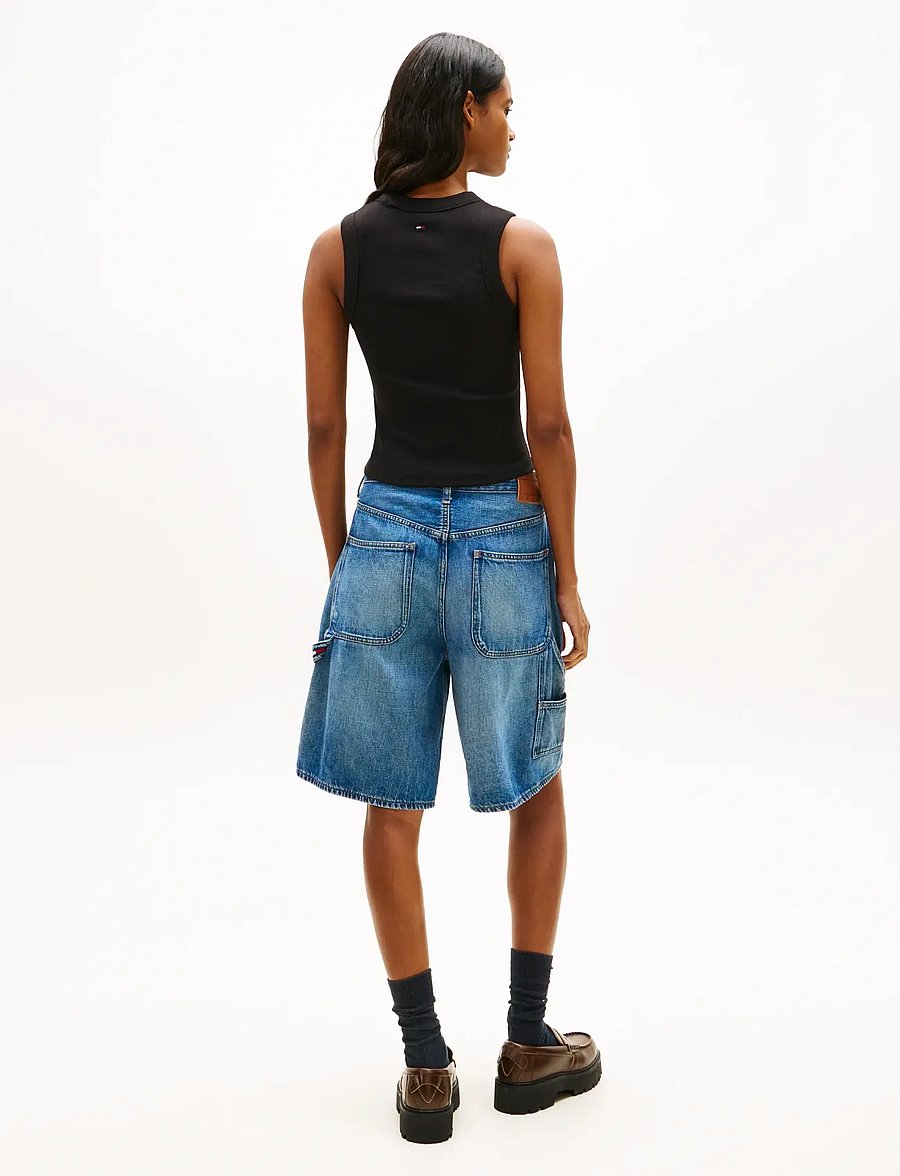Tommy Jeans - TJW SLIM SH TJ BUBBLE TANK - Ärmellose tops - black - 2