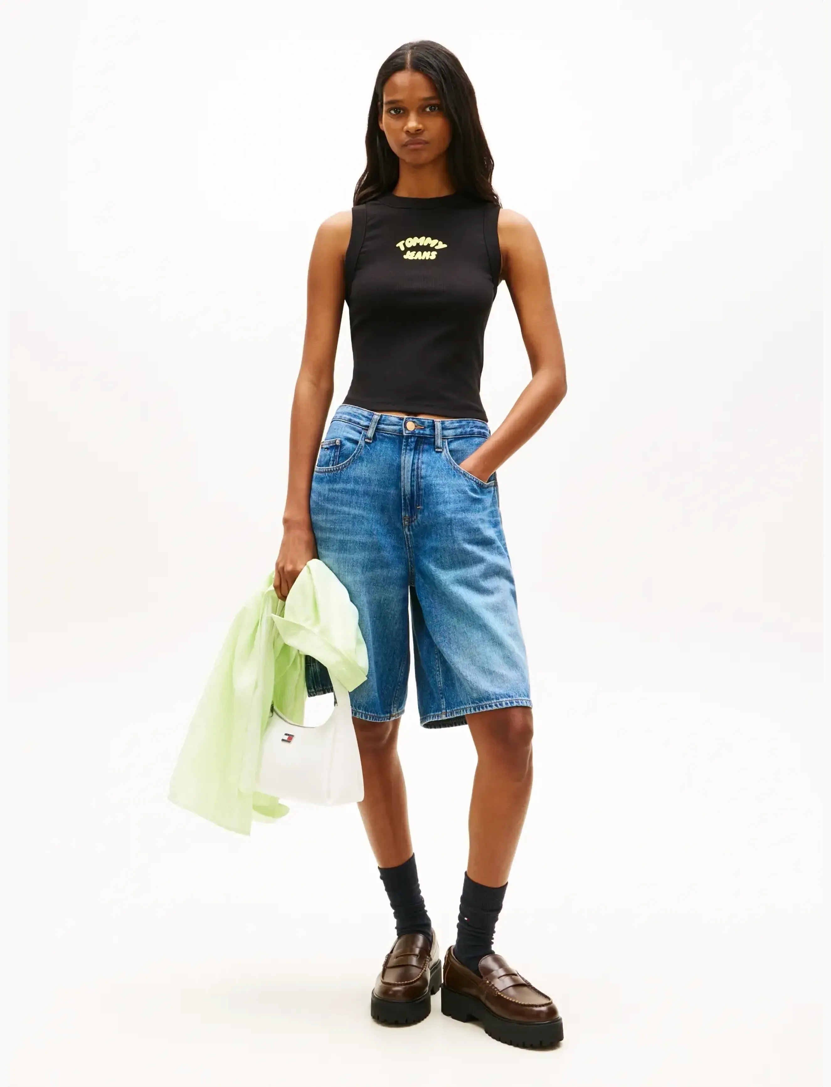 Tommy Jeans - TJW SLIM SH TJ BUBBLE TANK - tanktops - black - 3