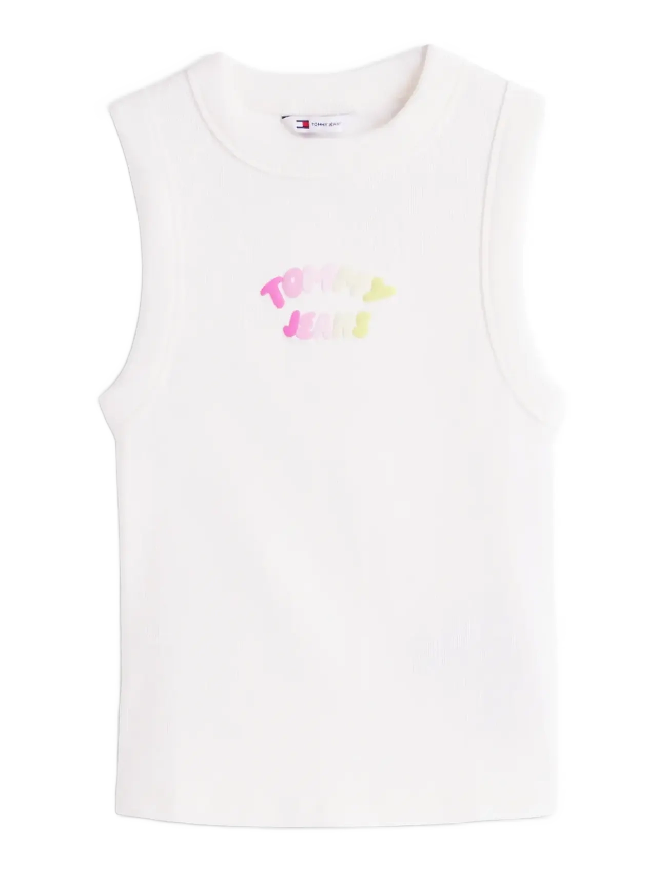 Tommy Jeans TJW SLIM SH TJ BUBBLE TANK - Nyheder - ECRU / white